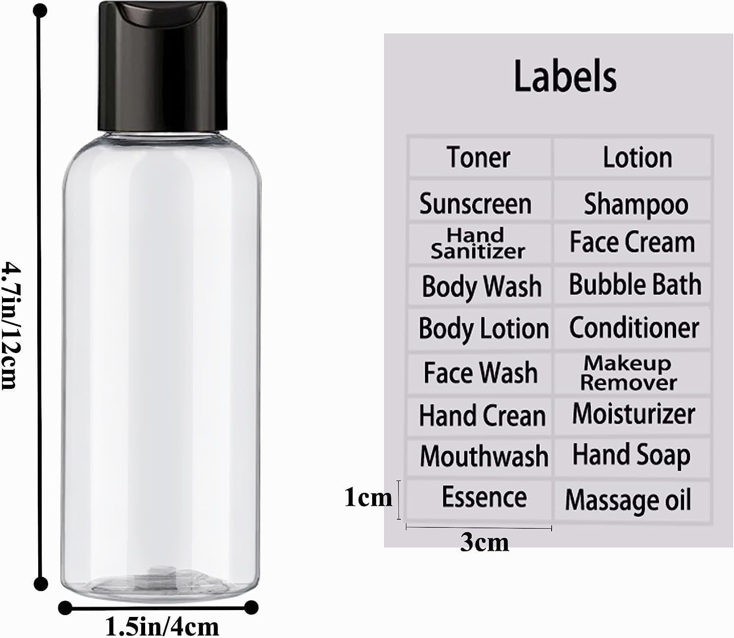 5 Pack 3.4 oz Travel Bottles for Toiletries TSA Ap... - Image 4