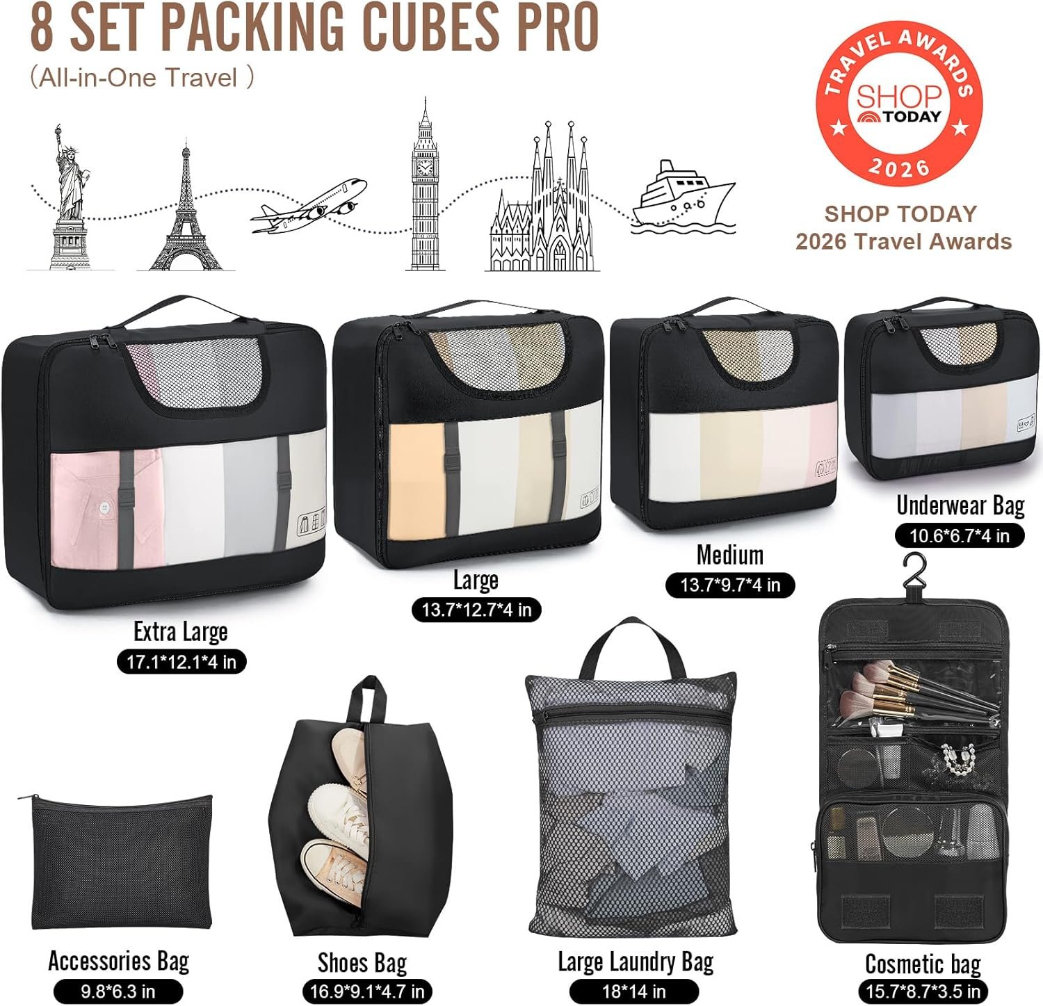 Veken 10 Set/8 Set Packing Cubes for Travel Essent... - Image 3