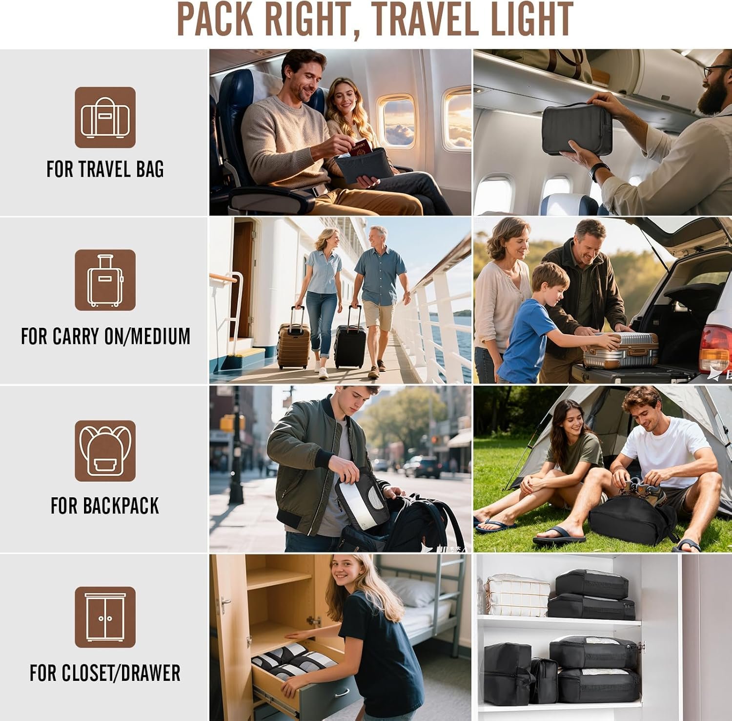 Veken 10 Set/8 Set Packing Cubes for Travel Essent... - Image 9