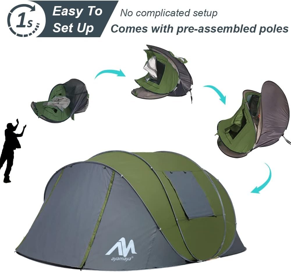 6 Person Easy Pop Up Tents for Camping - AYAMAYA D... - Image 3