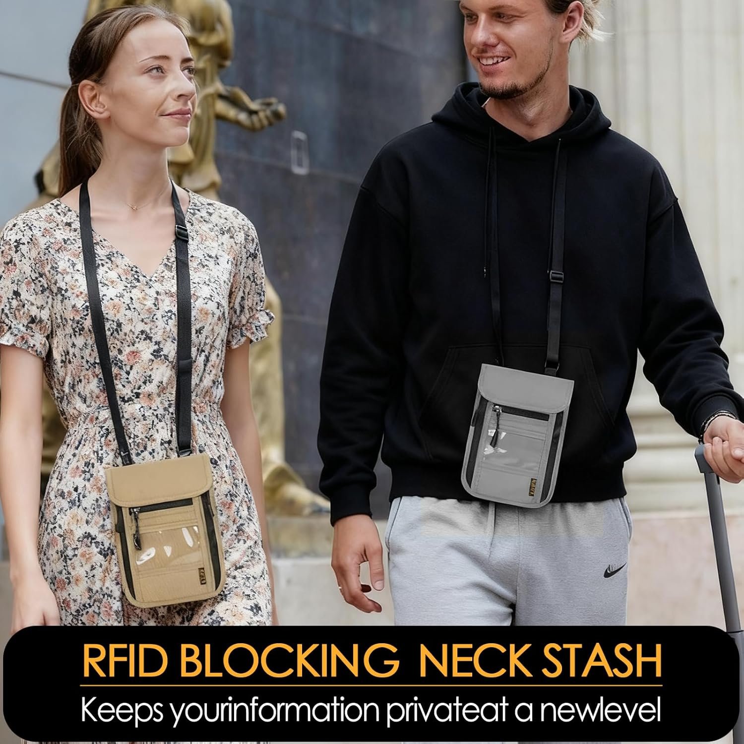 Travel Neck Wallet RFID Blocking – Hidden Passport... - Image 7