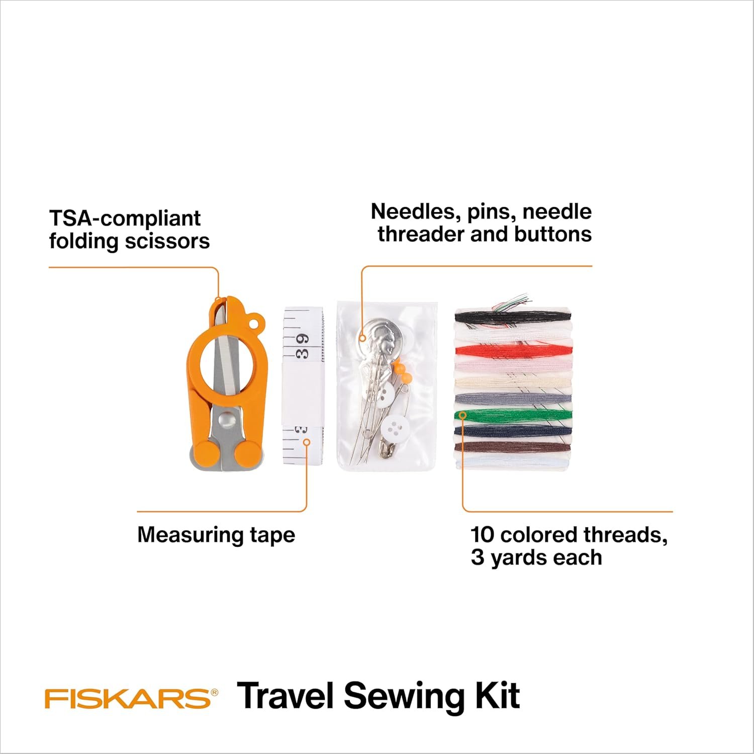 Fiskars Sewing Kit, Gifts for Mom, 27-Piece Travel... - Image 3