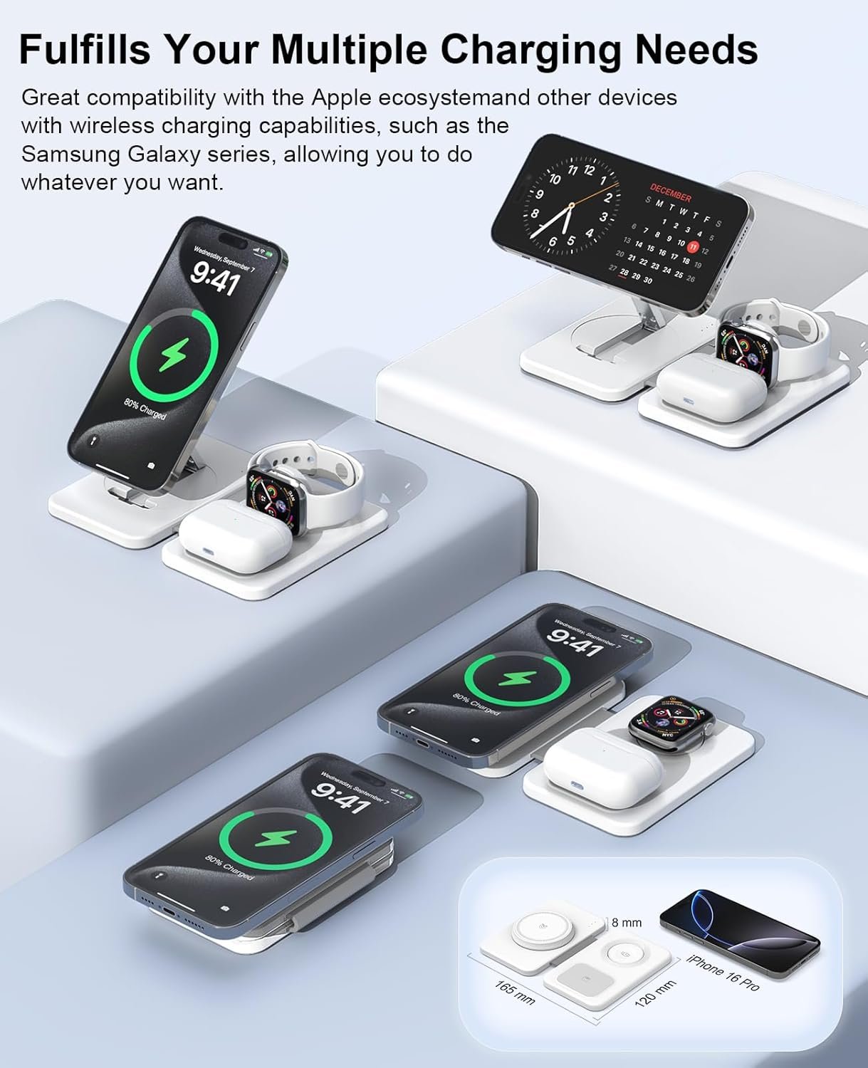 3 in 1 Magnetic Wireless Charger for Apple Multipl... - Image 5