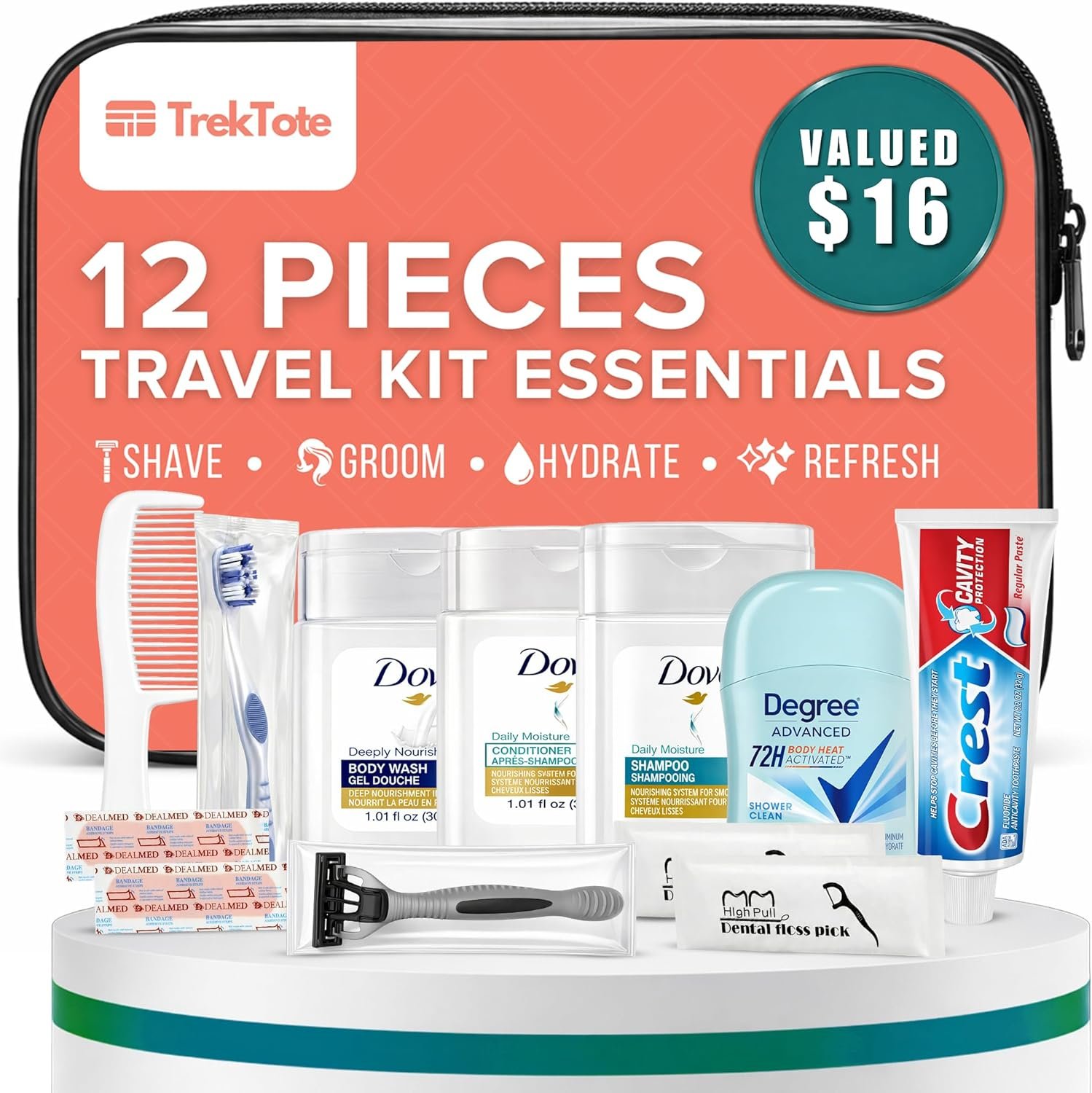 Trektote 12-Piece Women’s Travel Hygiene Kit with ... - Image 2