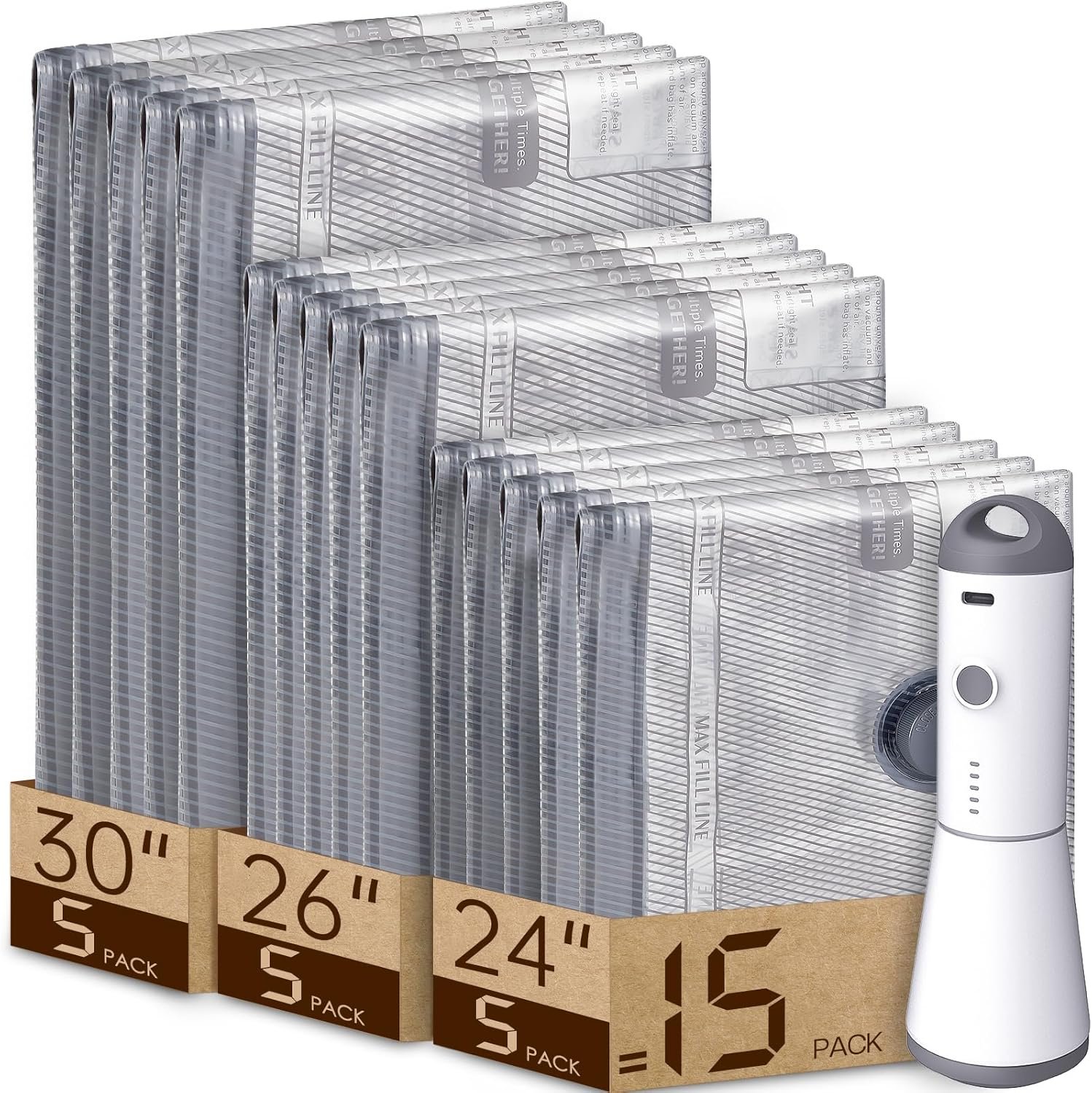 Vacuum Bags for Travel with Rechargeable air Pump,... - Image 2