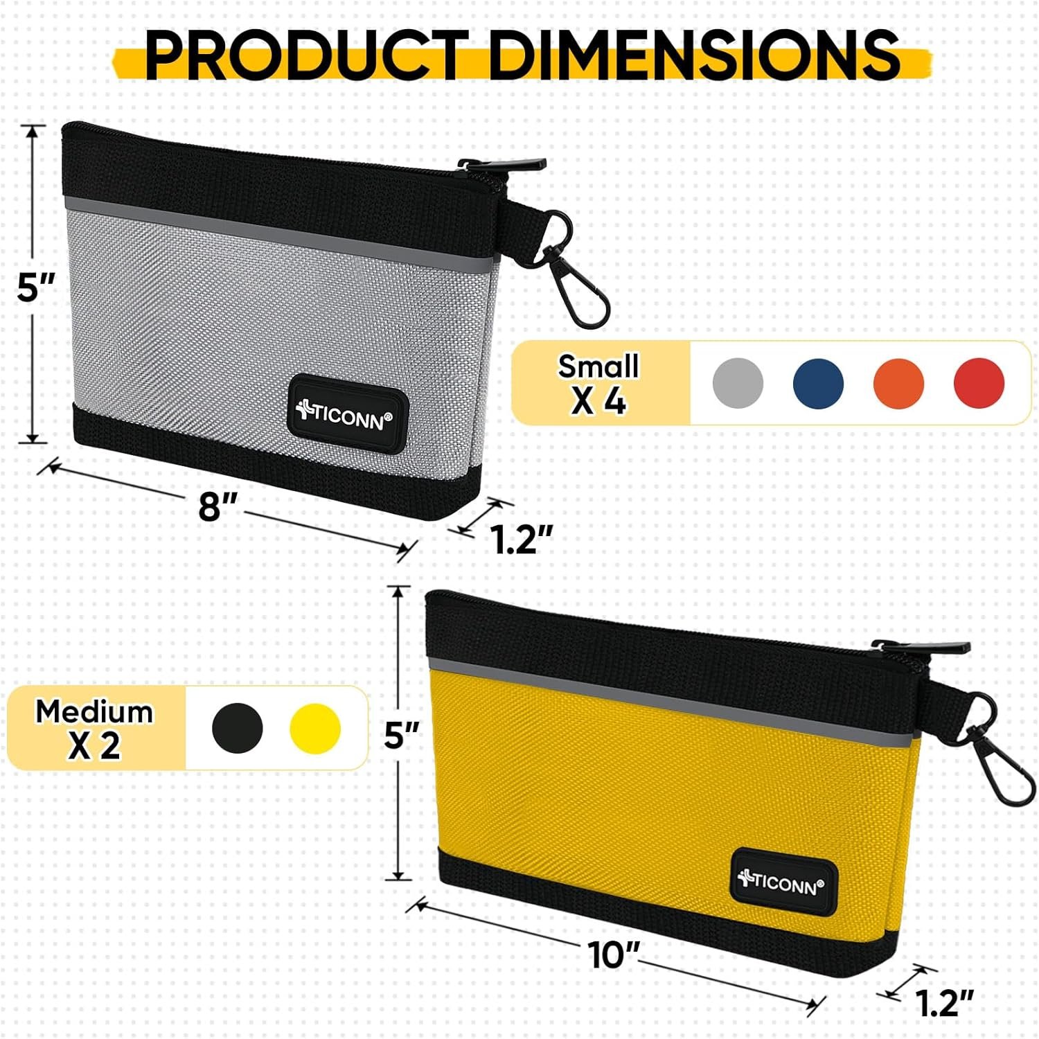 TICONN Tool Pouches with Zipper, 1680D Oxford Smal... - Image 4