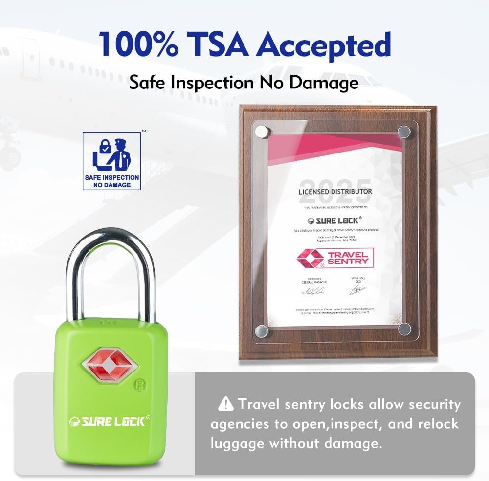 SURE LOCK Mini TSA Approved Keyed Luggage Lock – O... - Image 3