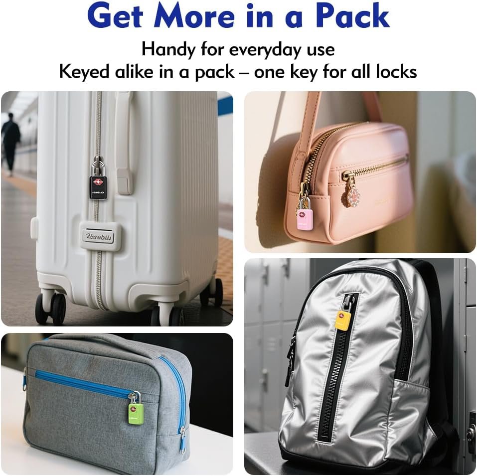 SURE LOCK Mini TSA Approved Keyed Luggage Lock – O... - Image 7