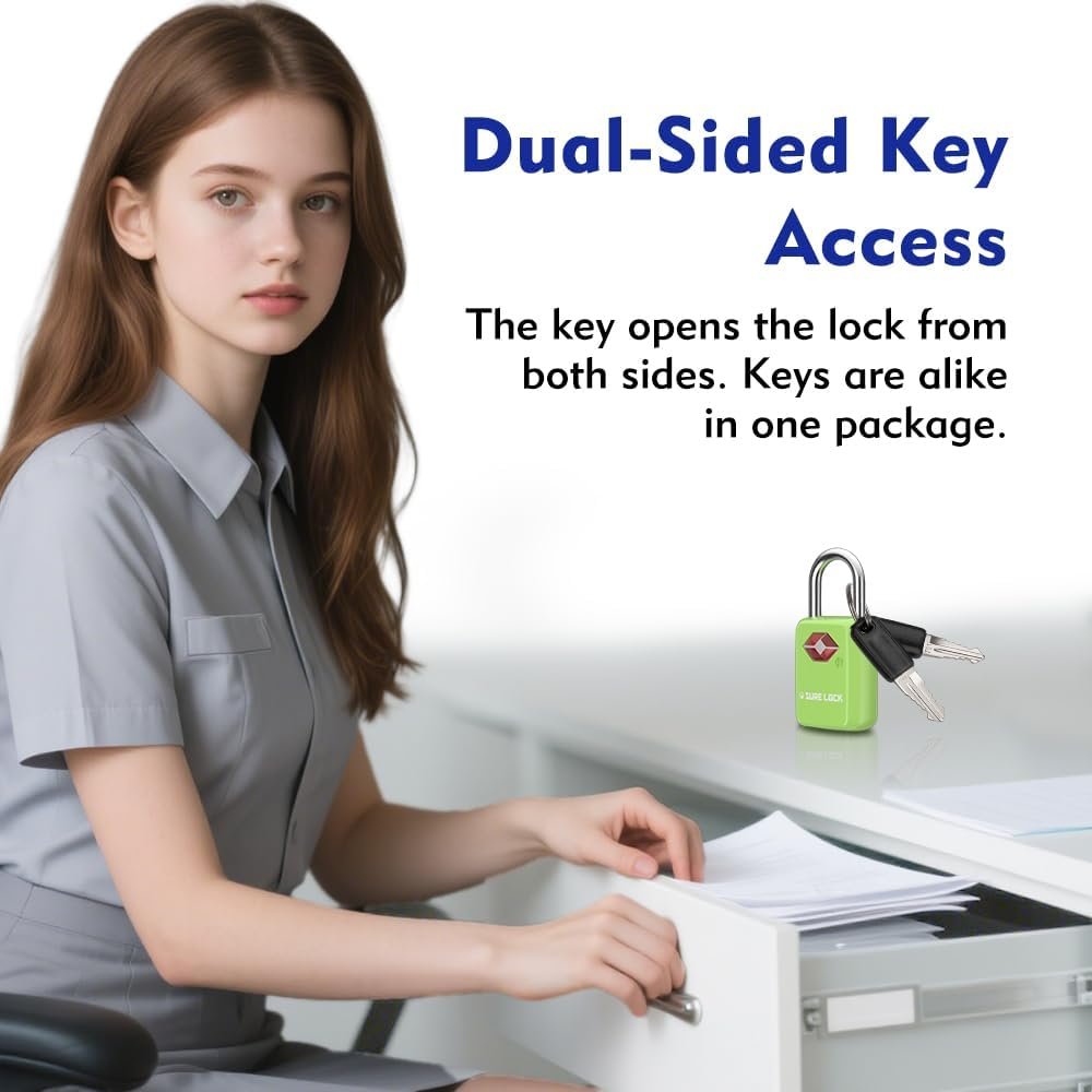 SURE LOCK Mini TSA Approved Keyed Luggage Lock – O... - Image 5
