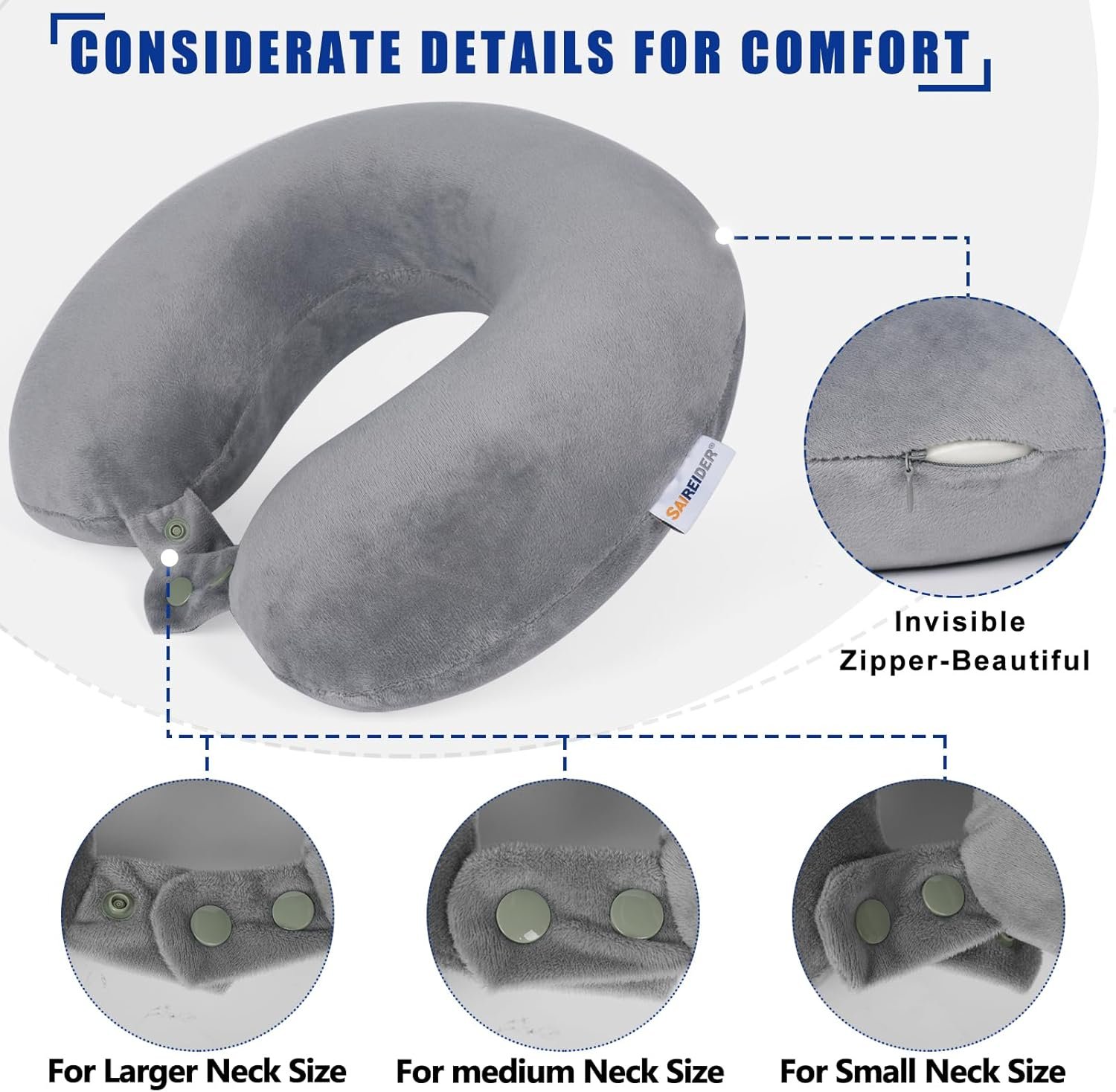 SAIREIDER Travel Pillows for Sleeping Airplane 100... - Image 6