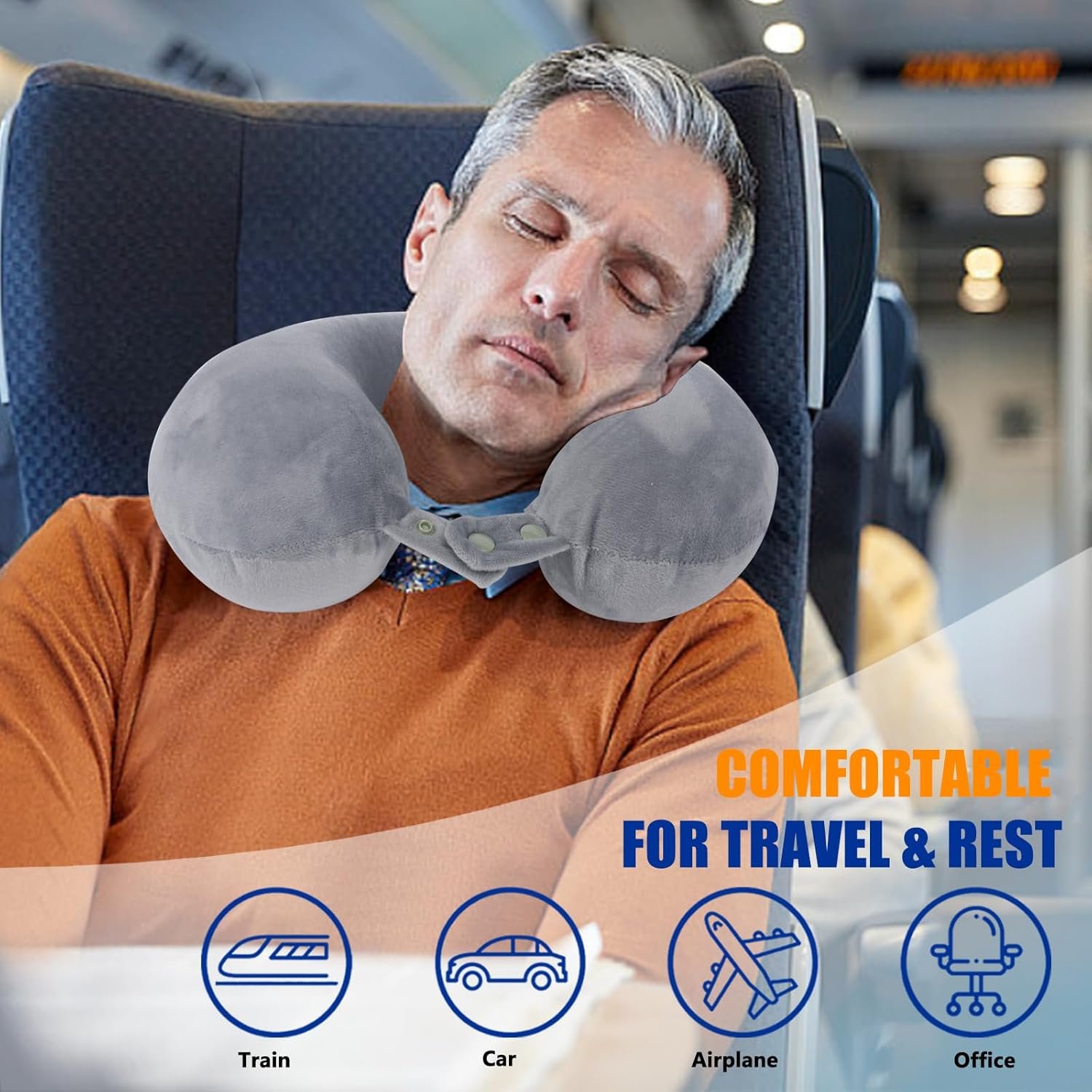 SAIREIDER Travel Pillows for Sleeping Airplane 100... - Image 3