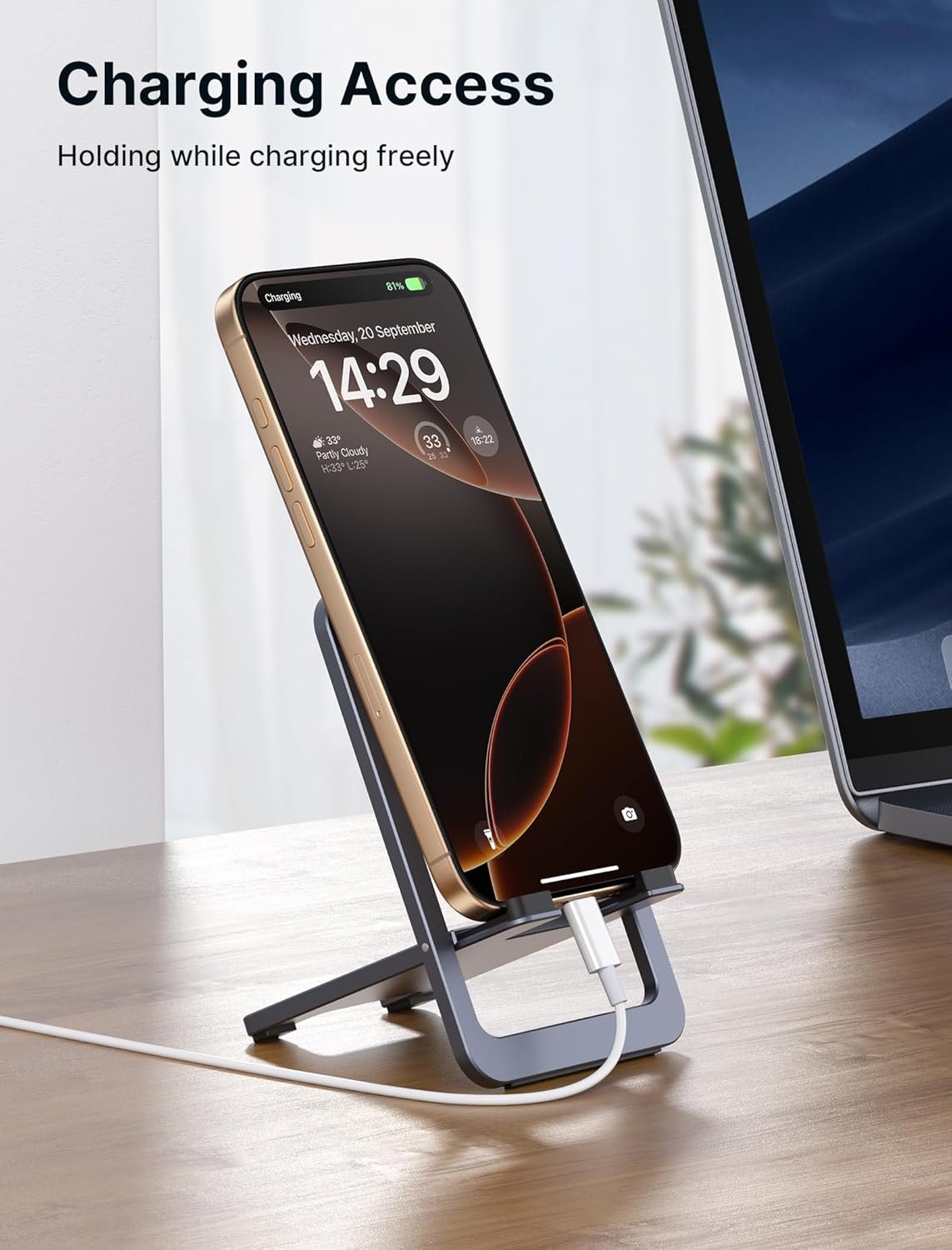 JSAUX Cell Phone Stand, Foldable Aluminum Adjustab... - Image 4