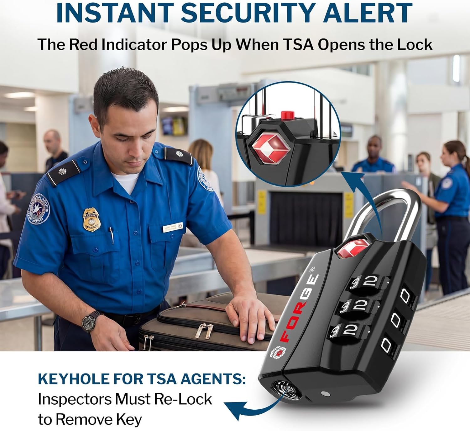 Forge TSA Approved Luggage Locks - Black 2 PK - Image 3