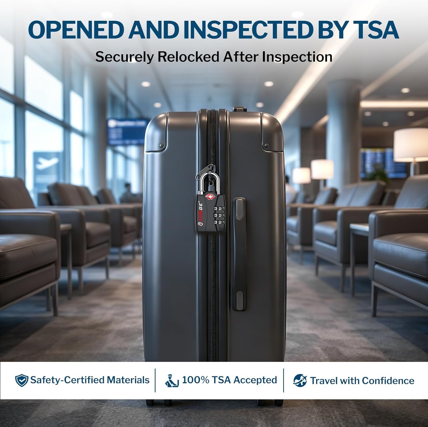 Forge TSA Approved Luggage Locks - Black 2 PK - Image 8