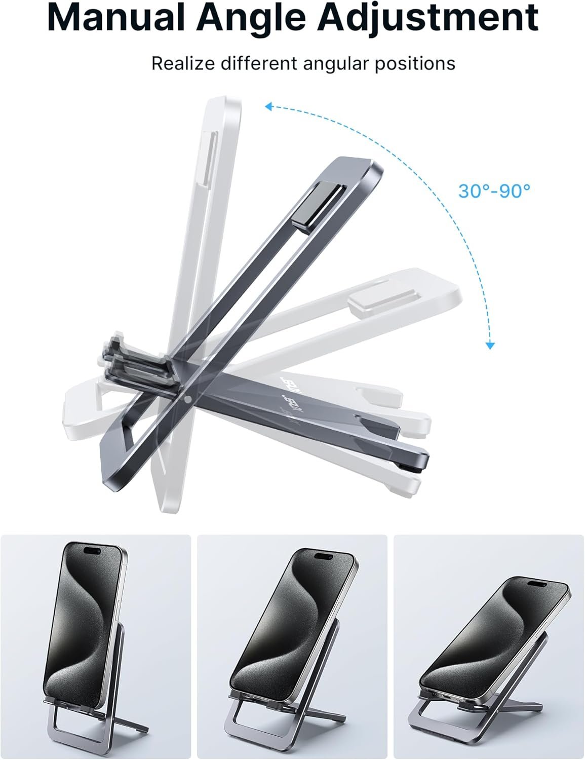 JSAUX Cell Phone Stand, Foldable Aluminum Adjustab... - Image 6