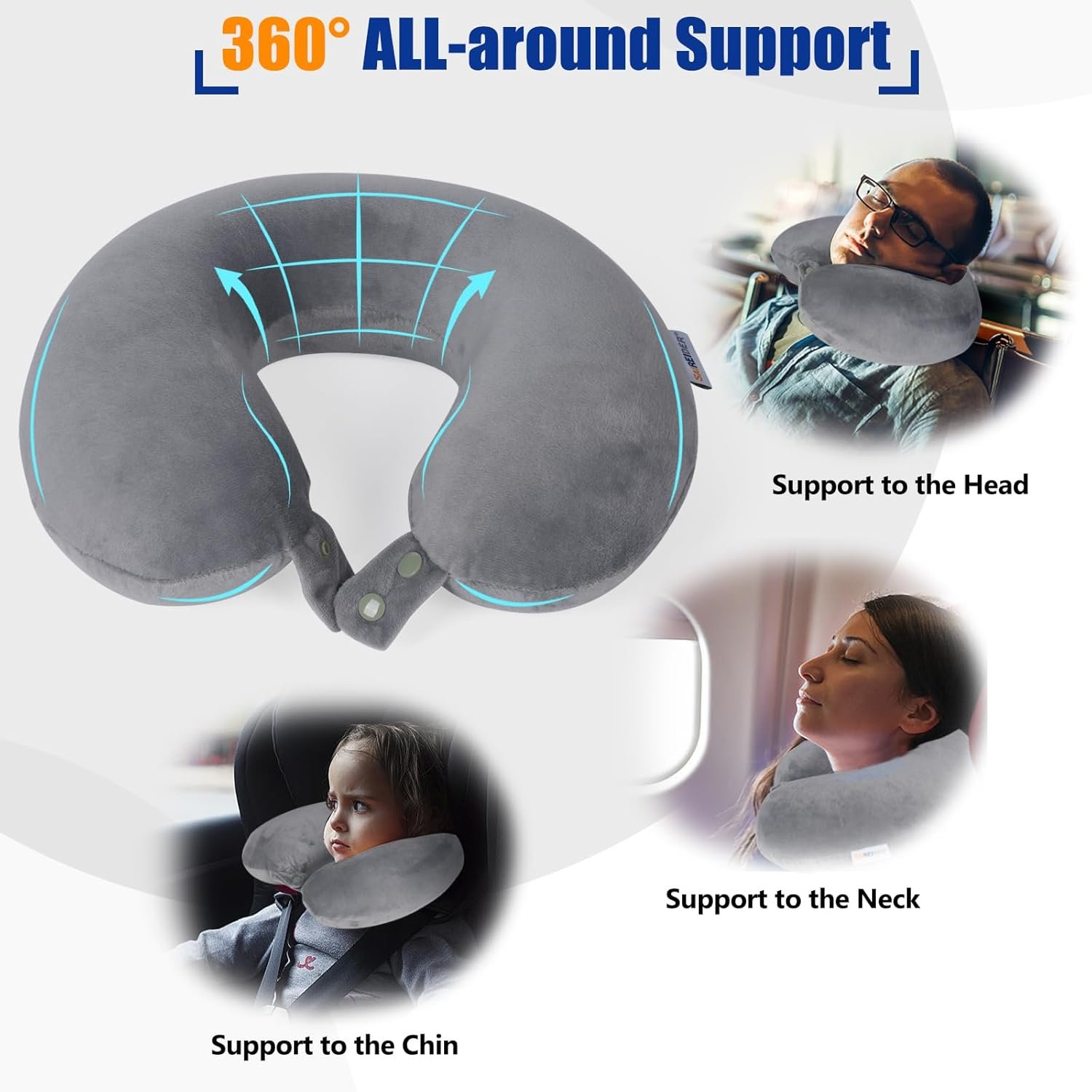SAIREIDER Travel Pillows for Sleeping Airplane 100... - Image 4