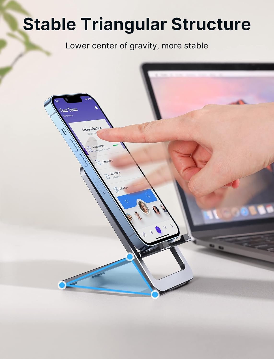 JSAUX Cell Phone Stand, Foldable Aluminum Adjustab... - Image 8