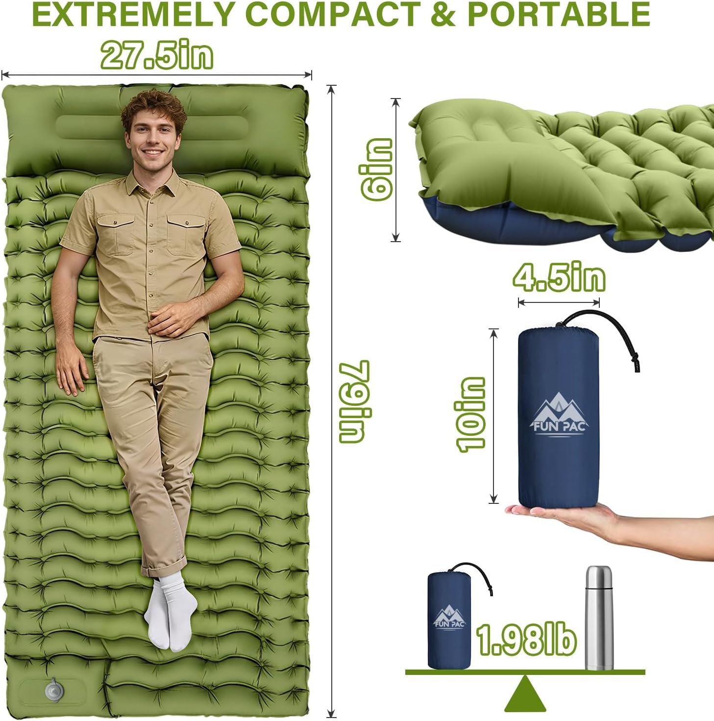 FUN PAC Camping Sleeping Pad, Ultralight Camping M... - Image 3