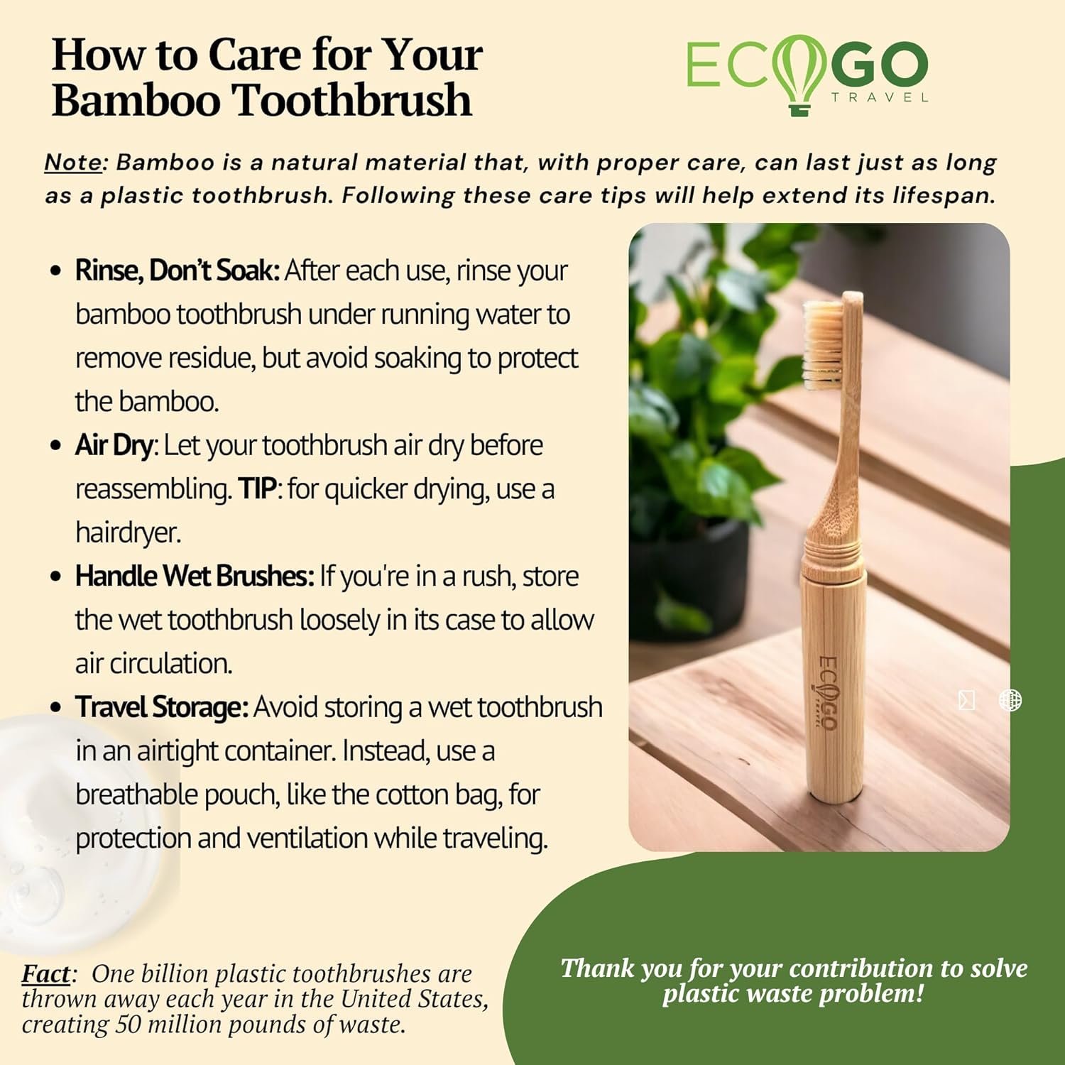 Bamboo Screwable Toothbrush Two-Piece Design | Sof... - Image 6
