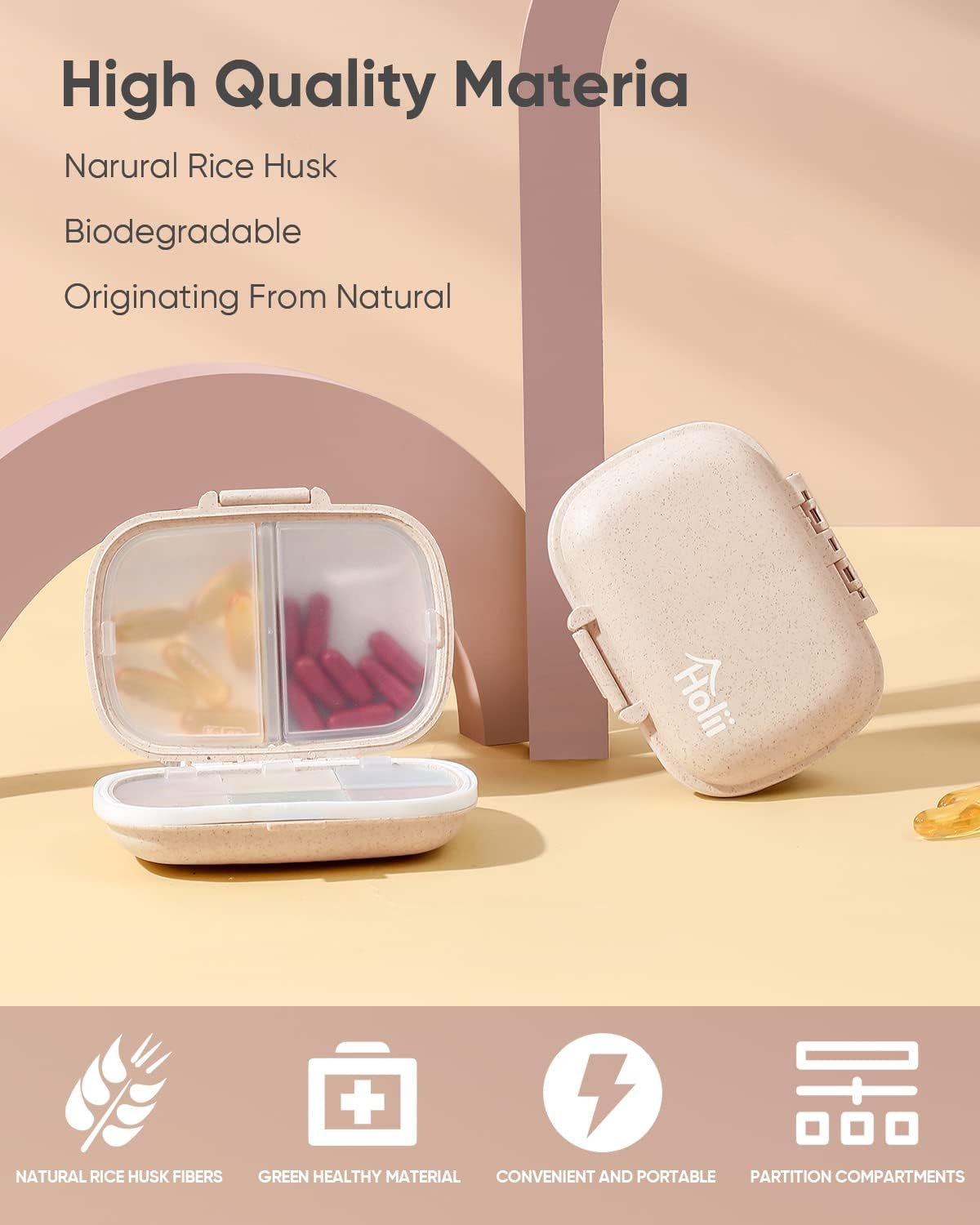 Holii Travel Pill Organizer, 8 Compartments Portab... - Image 8