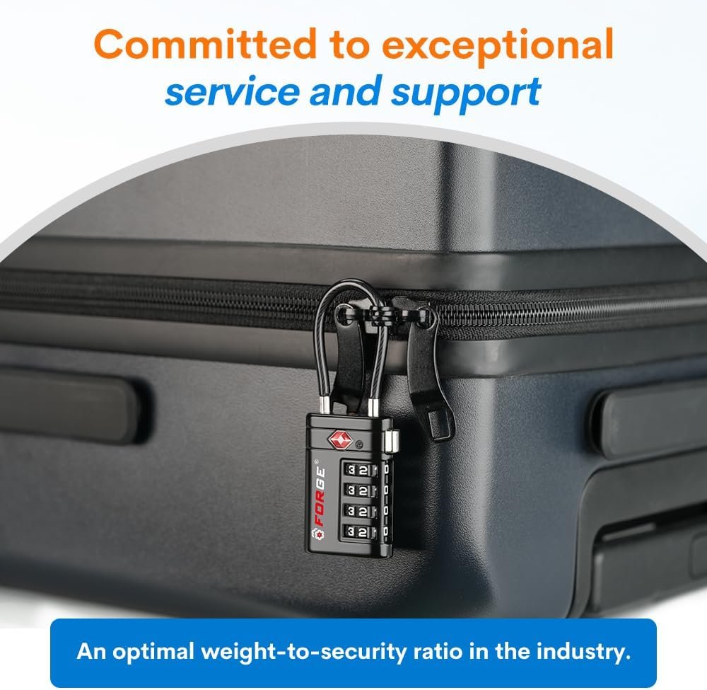 Forge Open Alert TSA Approved Luggage Locks, 4 Dig... - Image 6