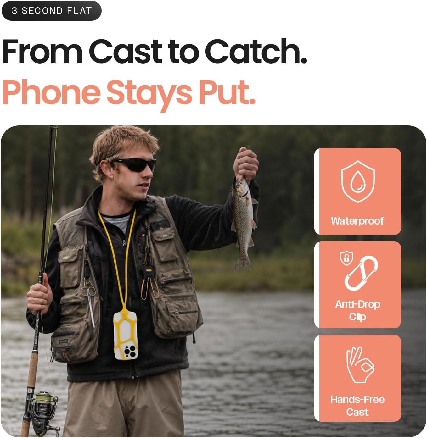 Pulpo Safety Cell Phone Lanyard Grey Fits Smartpho... - Image 10