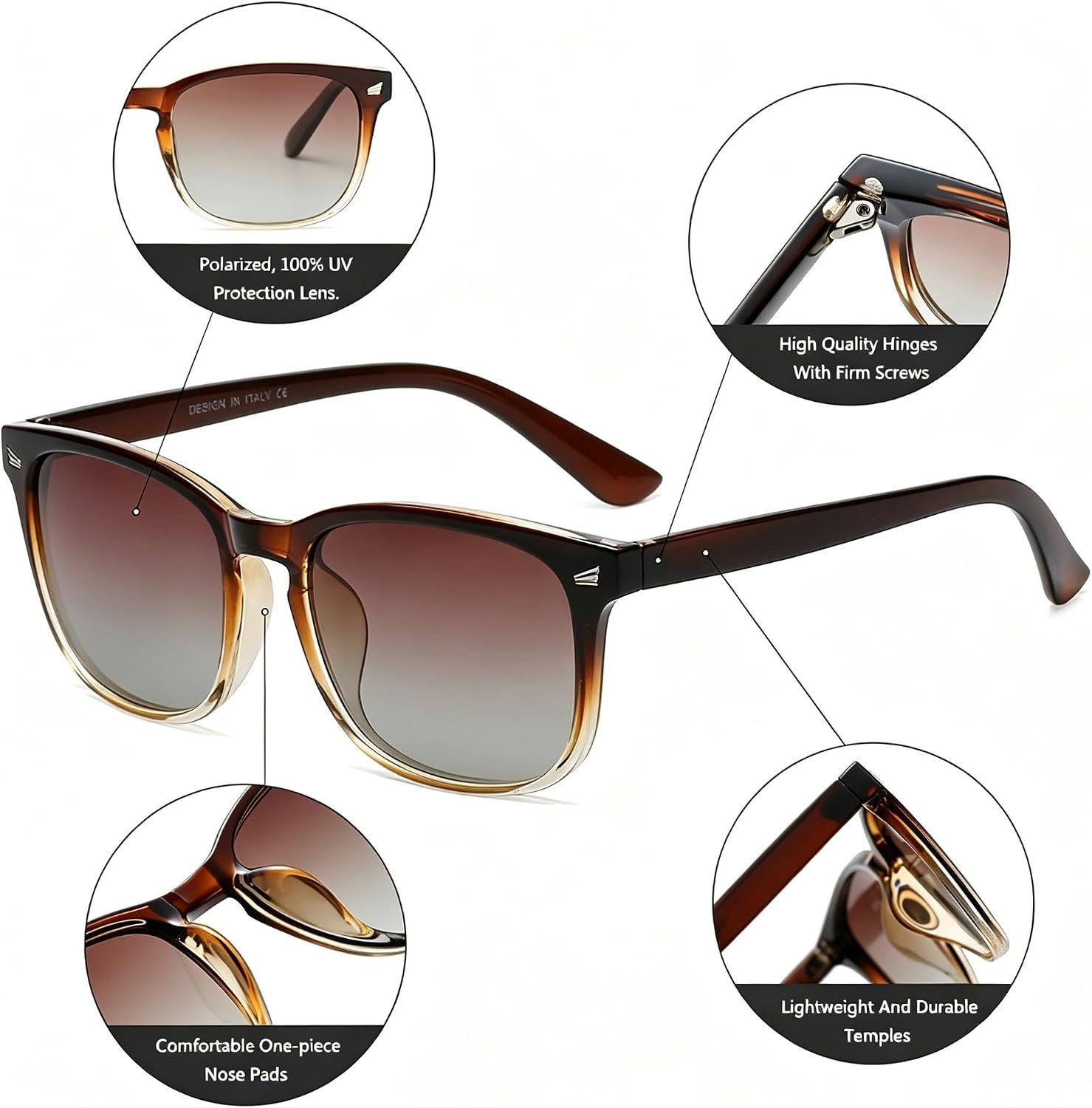 DUSHINE Polarized Sunglasses for Women Classic Ret... - Image 5