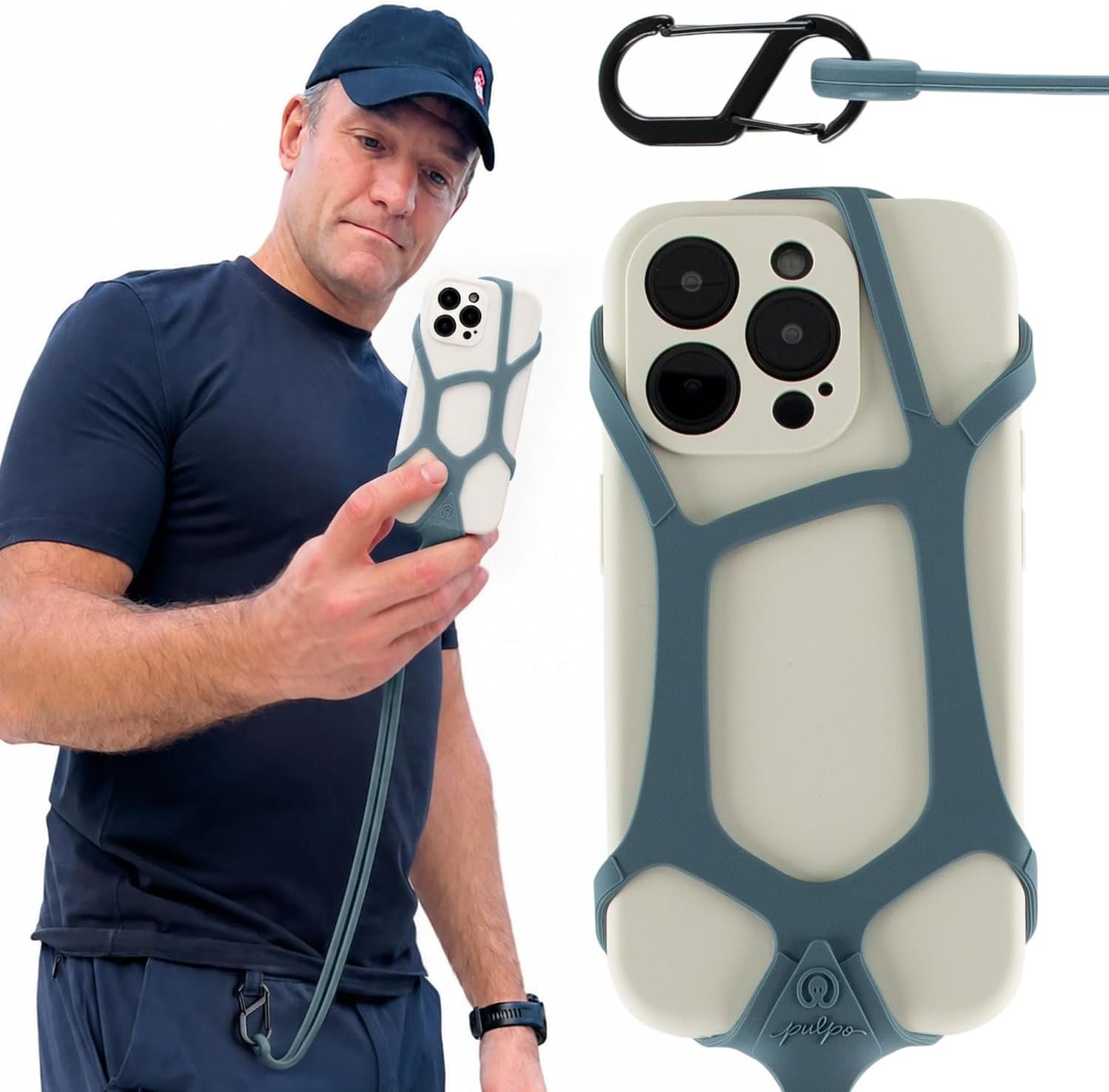 Pulpo Safety Cell Phone Lanyard Grey Fits Smartpho... - Image 2