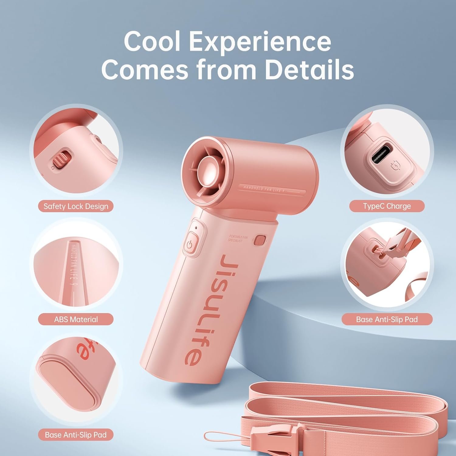 JISULIFE Portable Handheld Fan Life9, Turbo Airflo... - Image 7