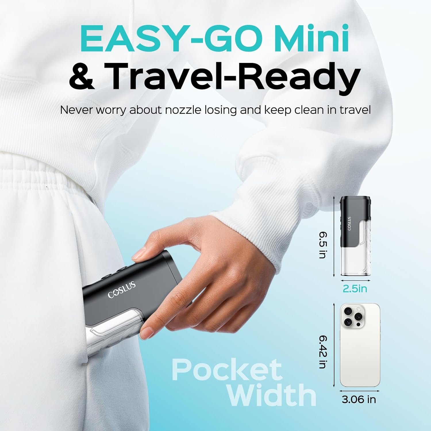 COSLUS T40 Mini Water Flosser for Travel, Portable... - Image 3