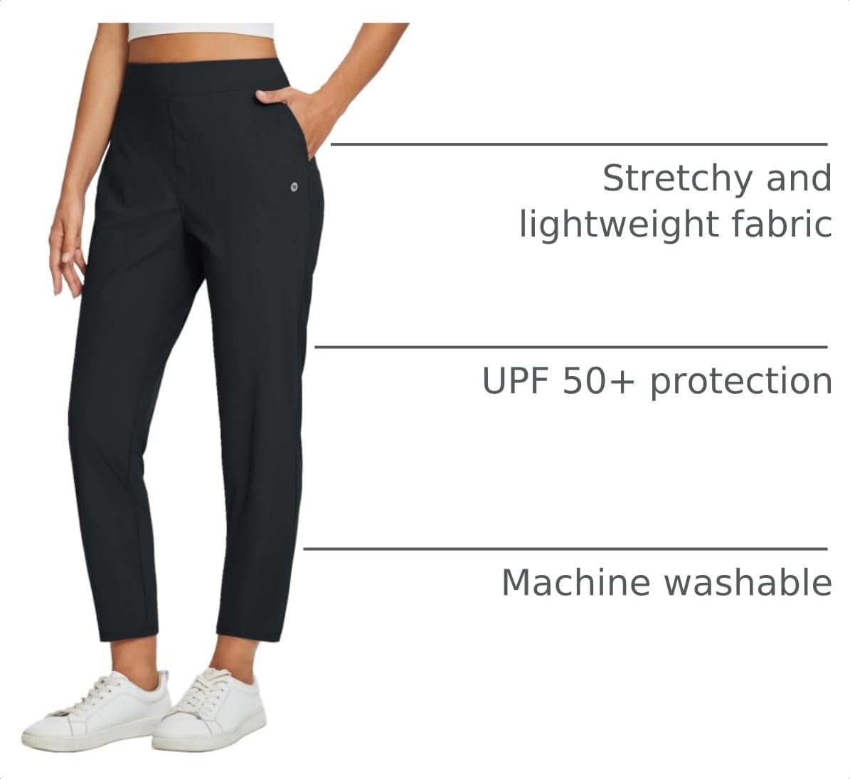 baleaf Women's Travel Pants Lightweight Stretch wi... - Image 5