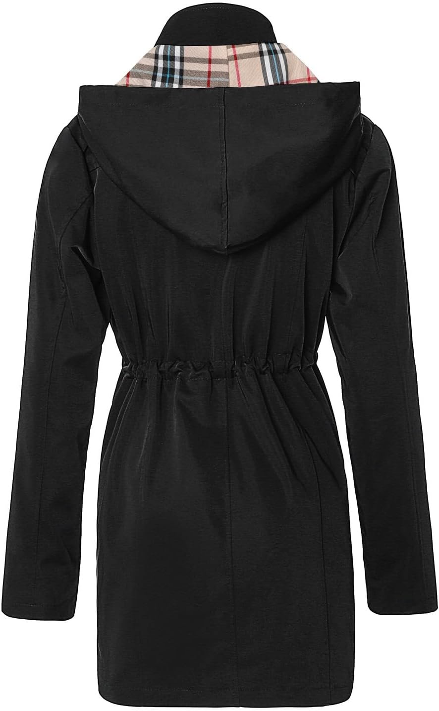SaphiRose Women's Long Hooded Rain Jacket Outdoor ... - Image 4