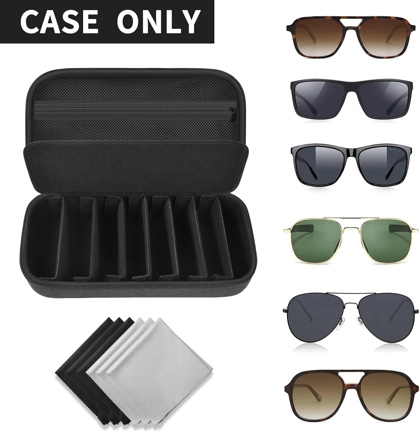 Travel Sunglass Organizer Case for 8 Pairs Polariz... - Image 2