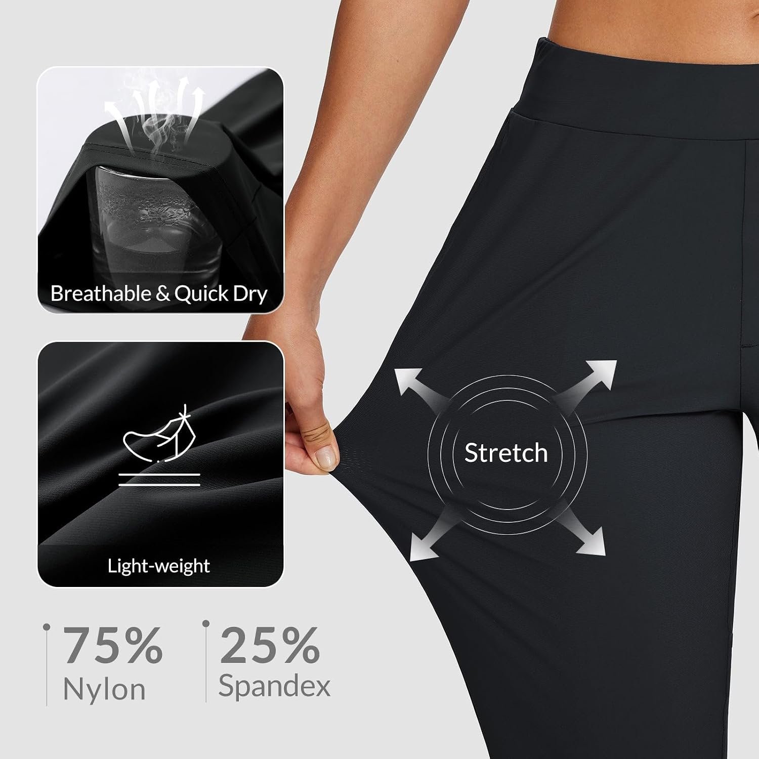 baleaf Women's Travel Pants Lightweight Stretch wi... - Image 4