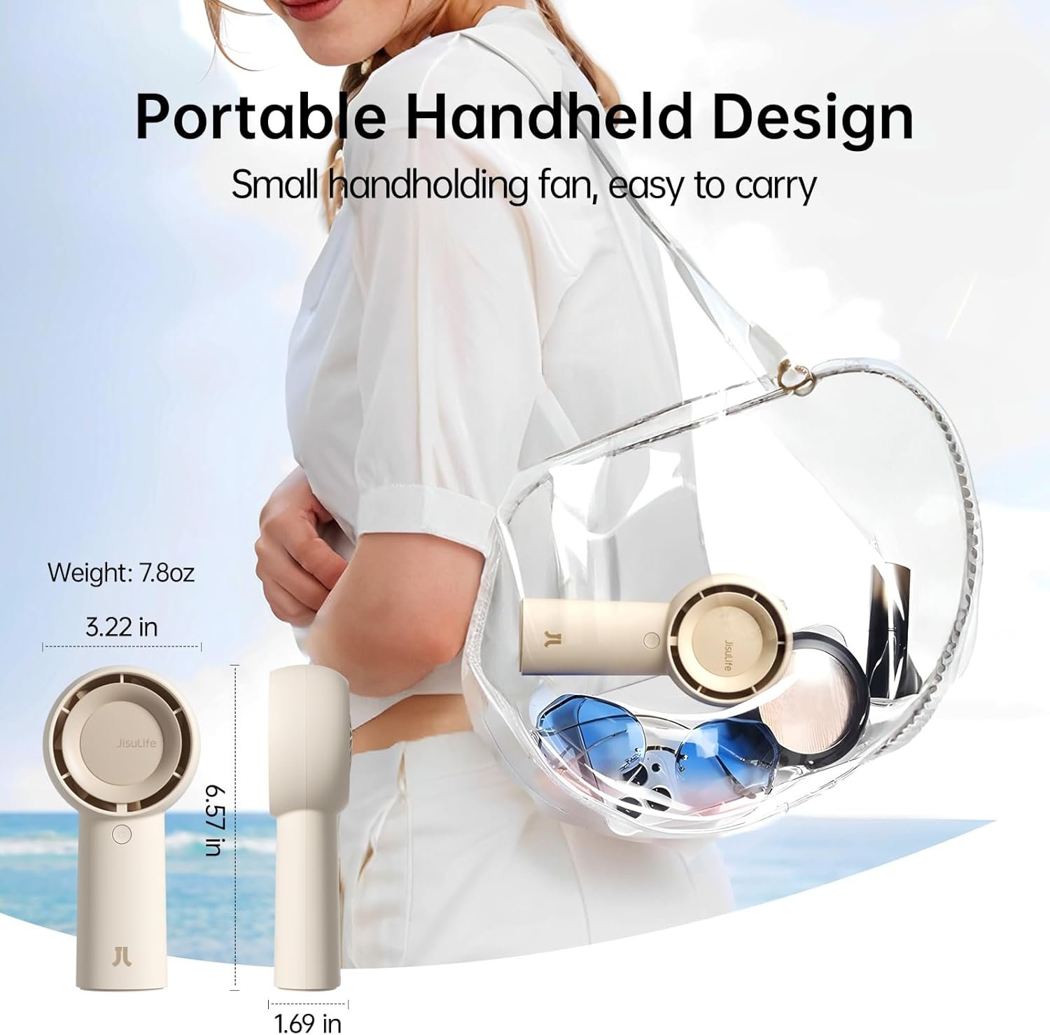 JISULIFE Portable Handheld Turbo Fan Rechargeable ... - Image 6