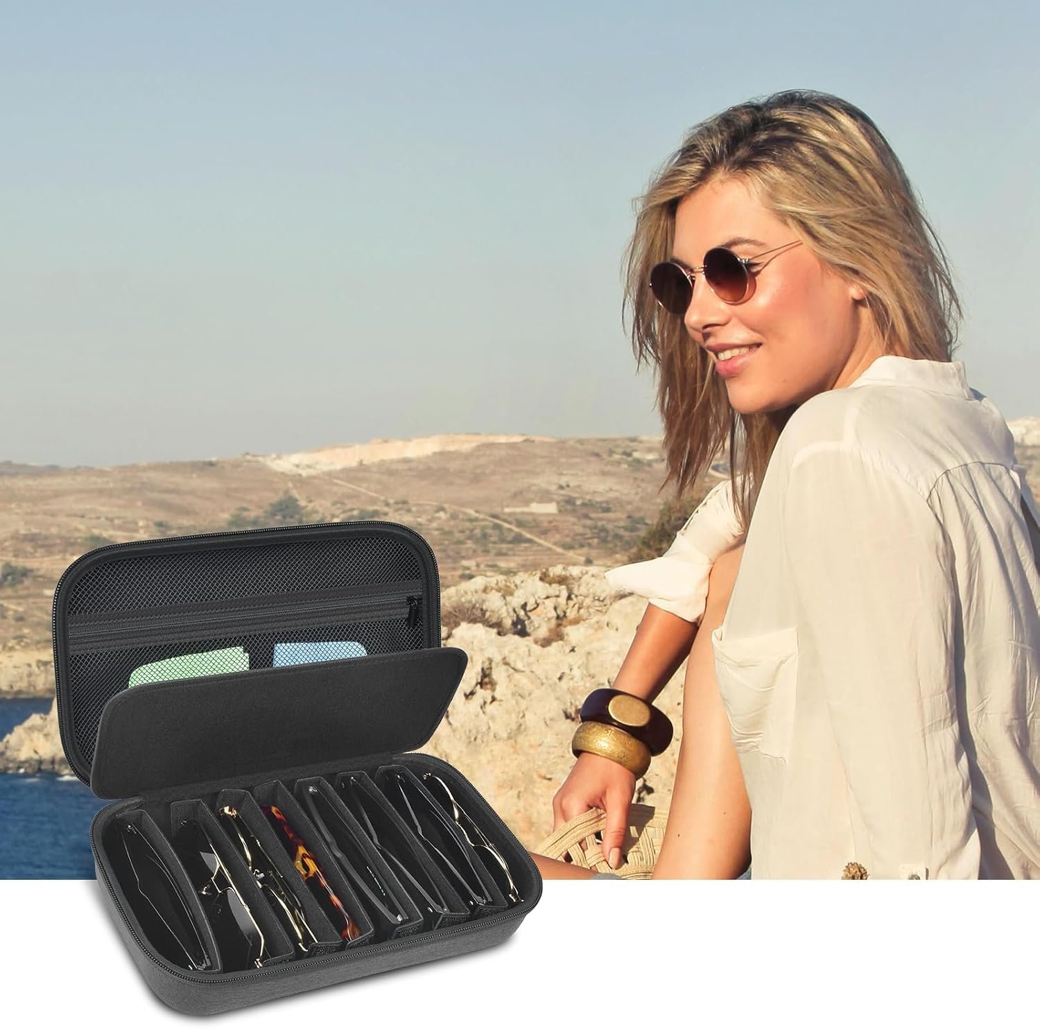 Travel Sunglass Organizer Case for 8 Pairs Polariz... - Image 7