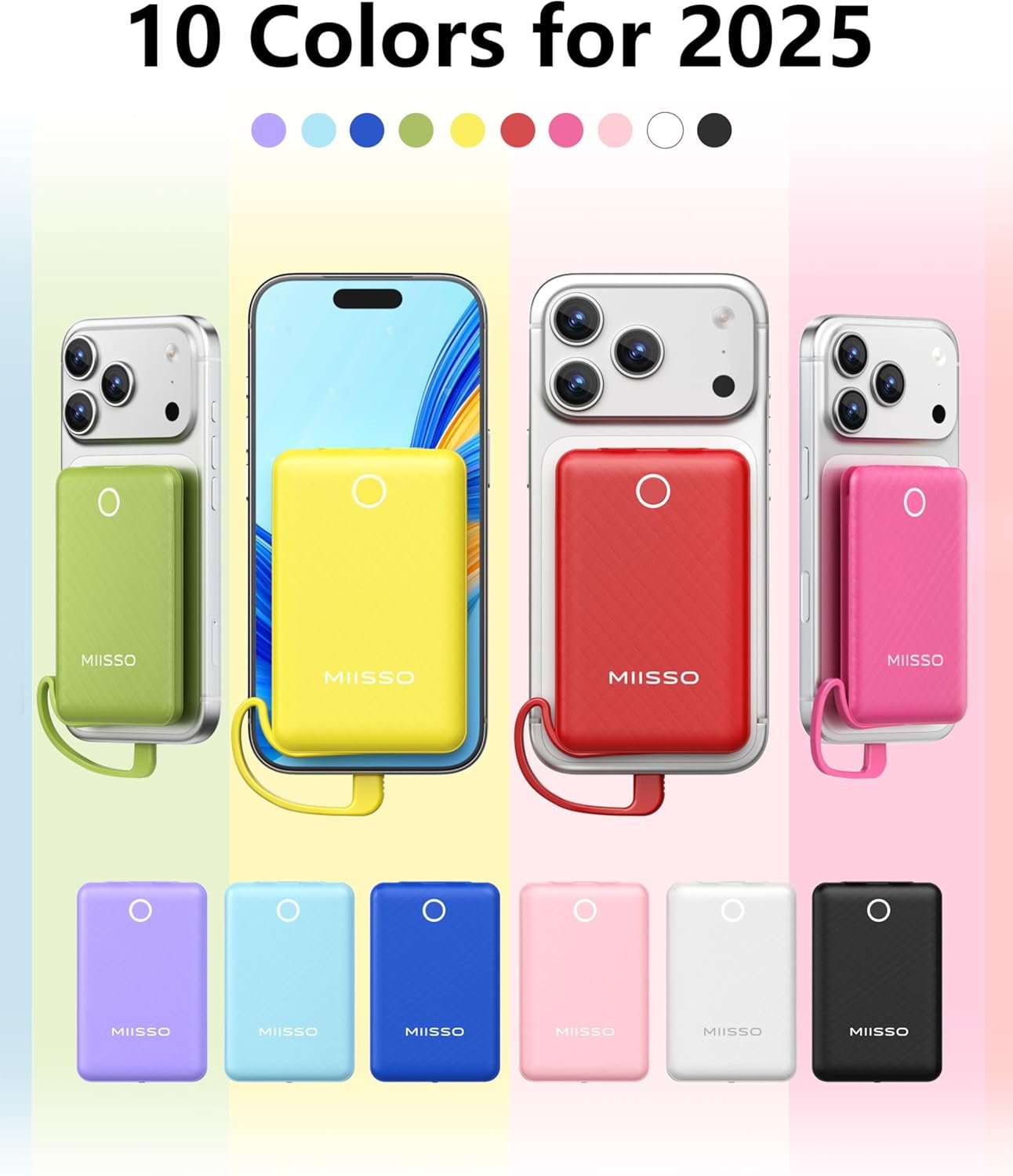 miisso 10000mAh Mini Portable Charger with Built i... - Image 9