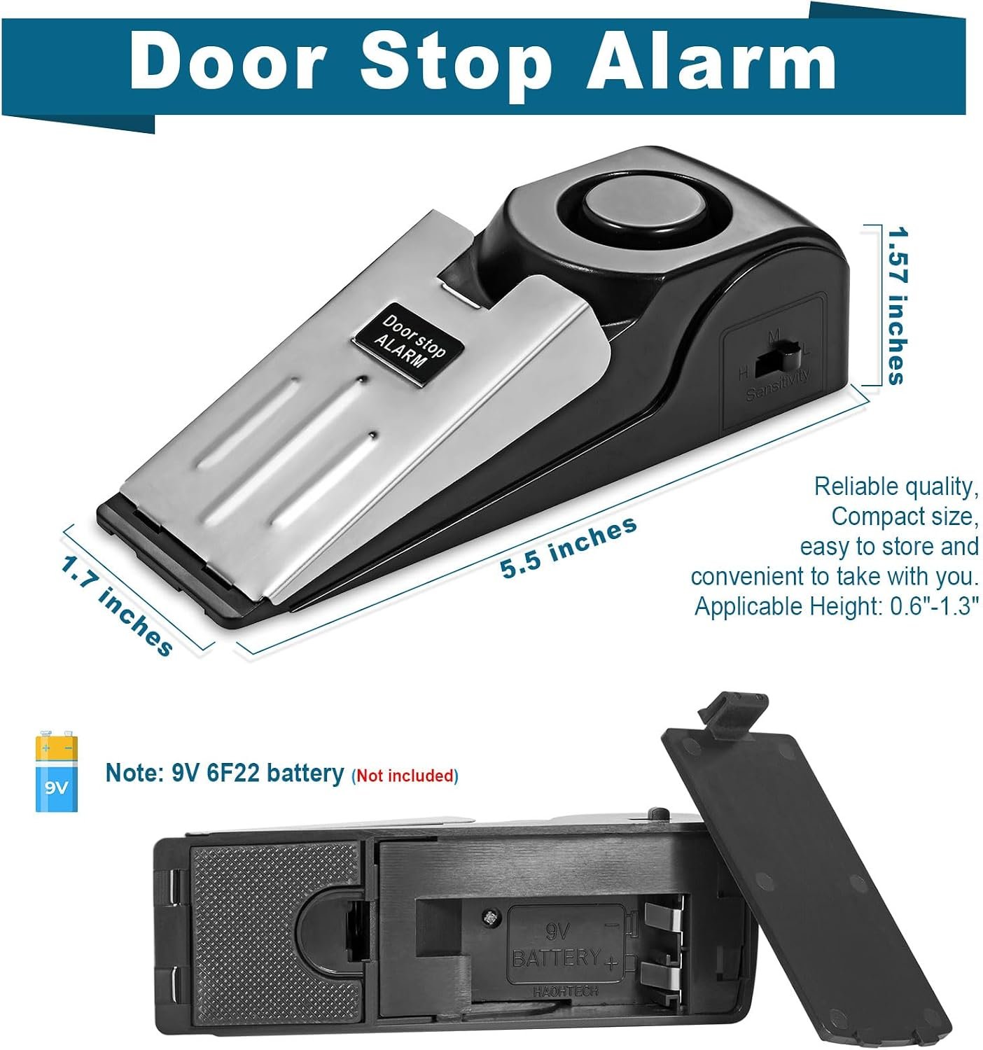 Upgraded Portable Door Lock & Door Stop Alarm, TOW... - Image 4