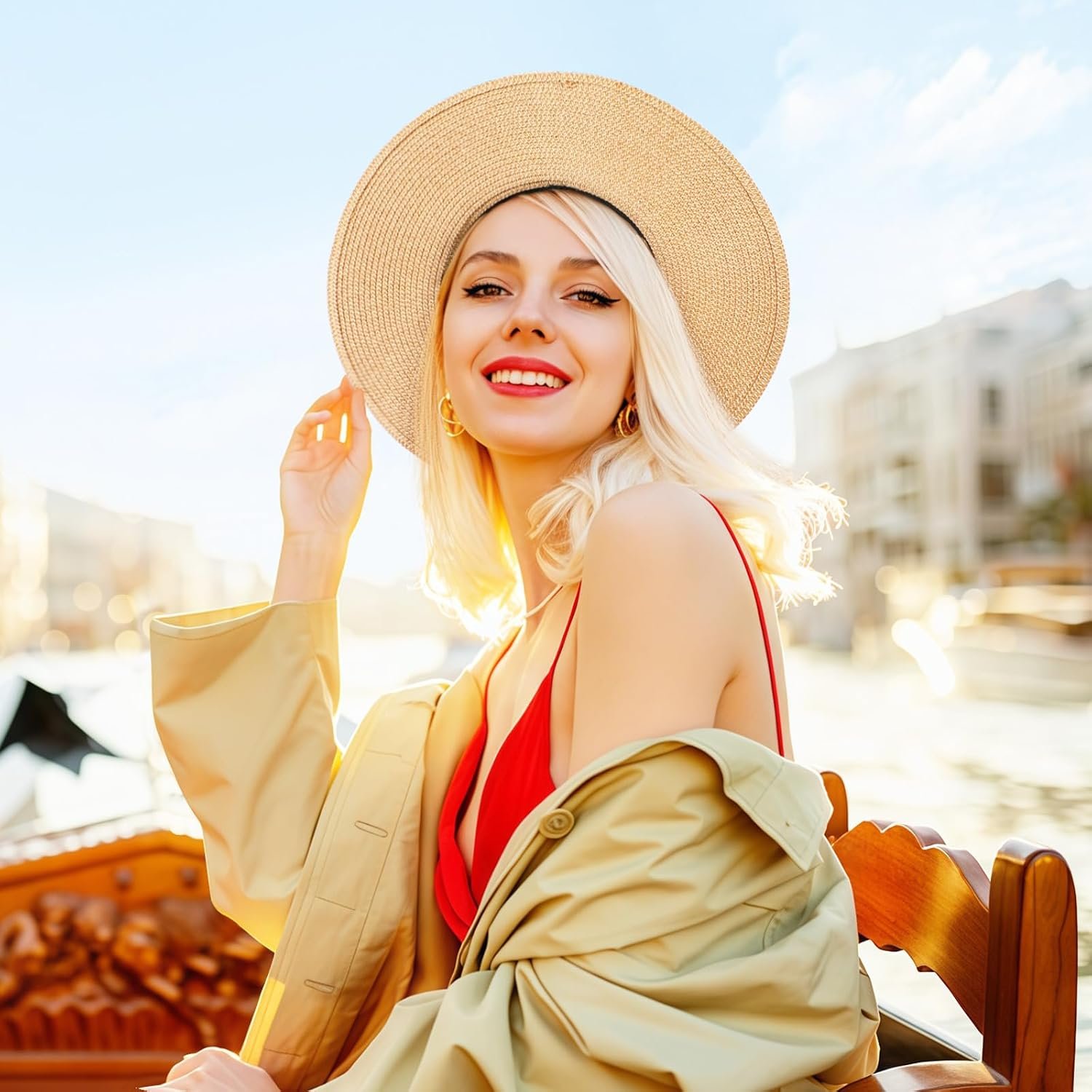 Tavaleu Beach Hat Foldable Wide Brim UV Protection... - Image 3
