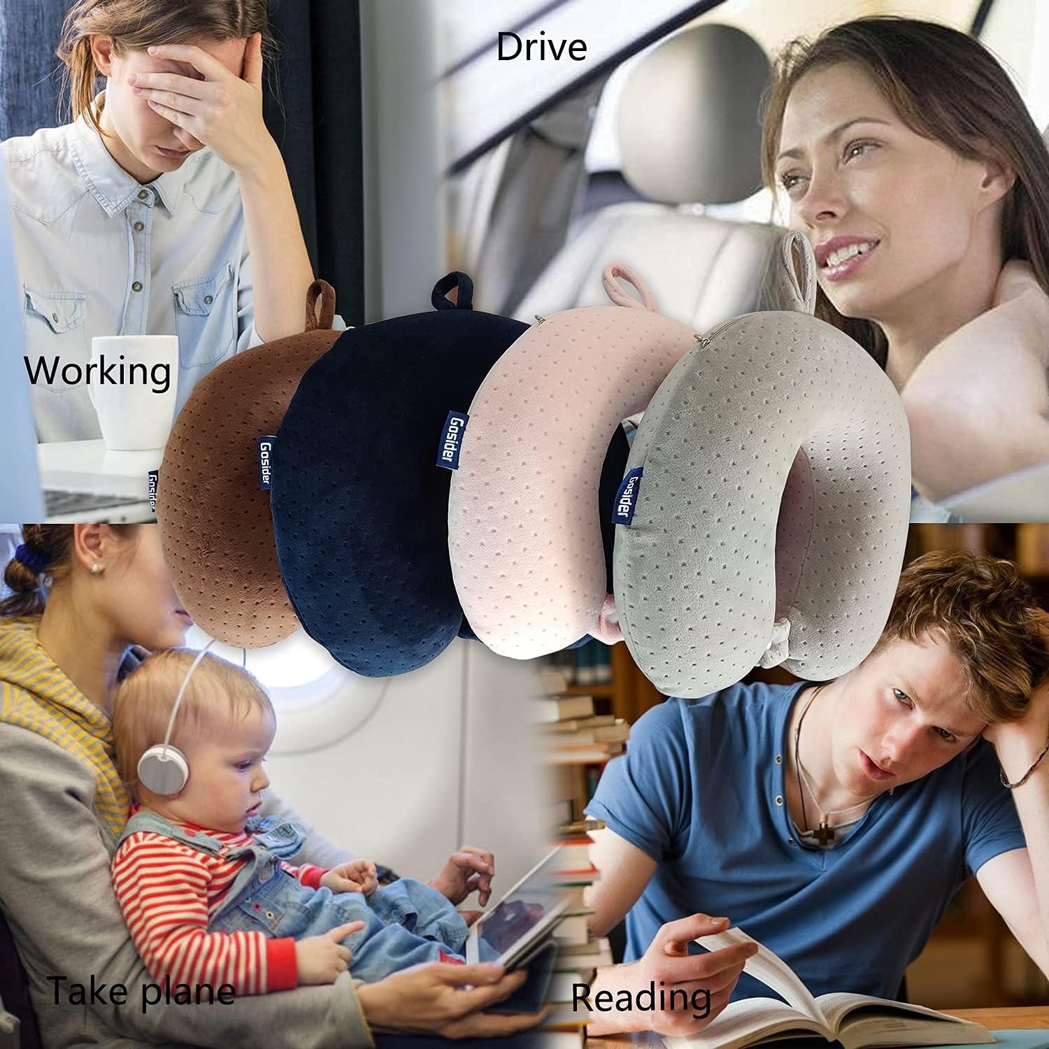 Neck Pillows for Sleeping Travel Pink Travel Pillo... - Image 7