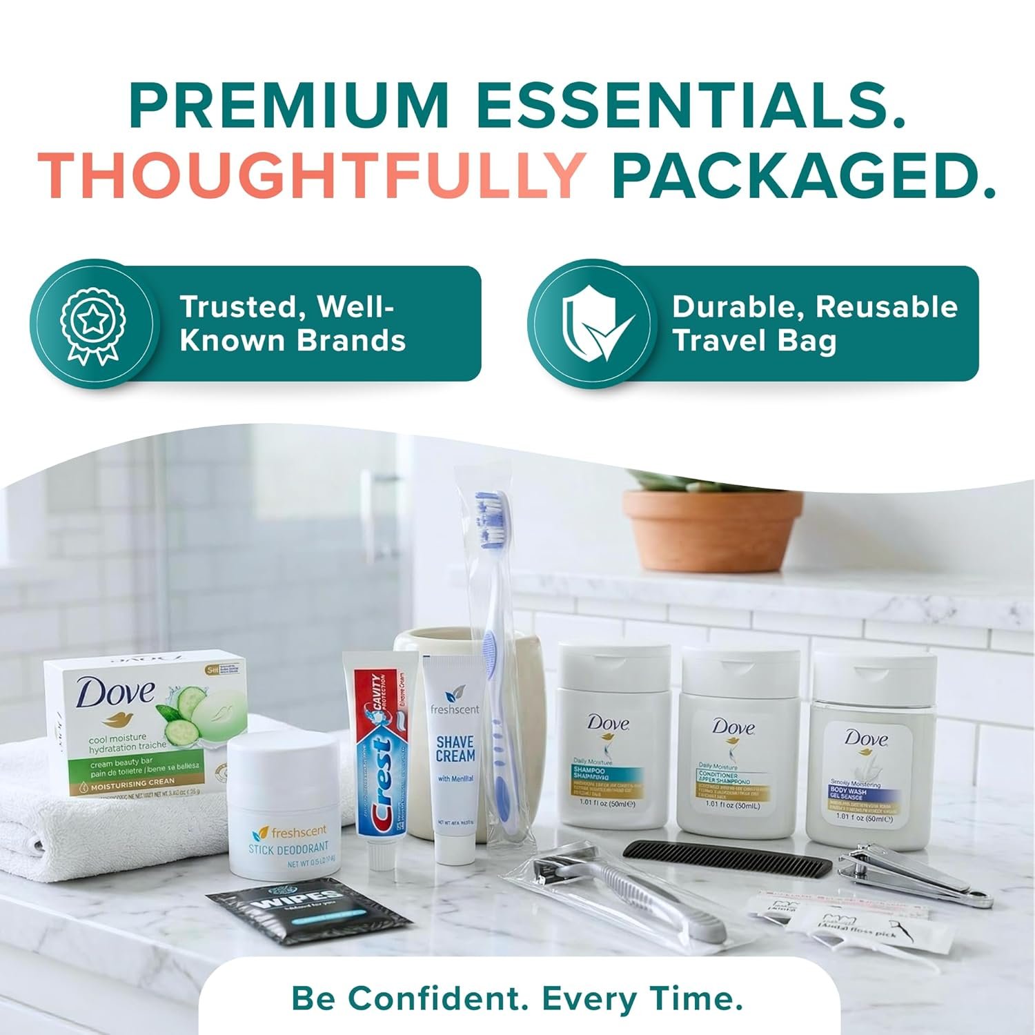 20-Piece Unisex Travel Toiletry Kit – Premium Bran... - Image 4