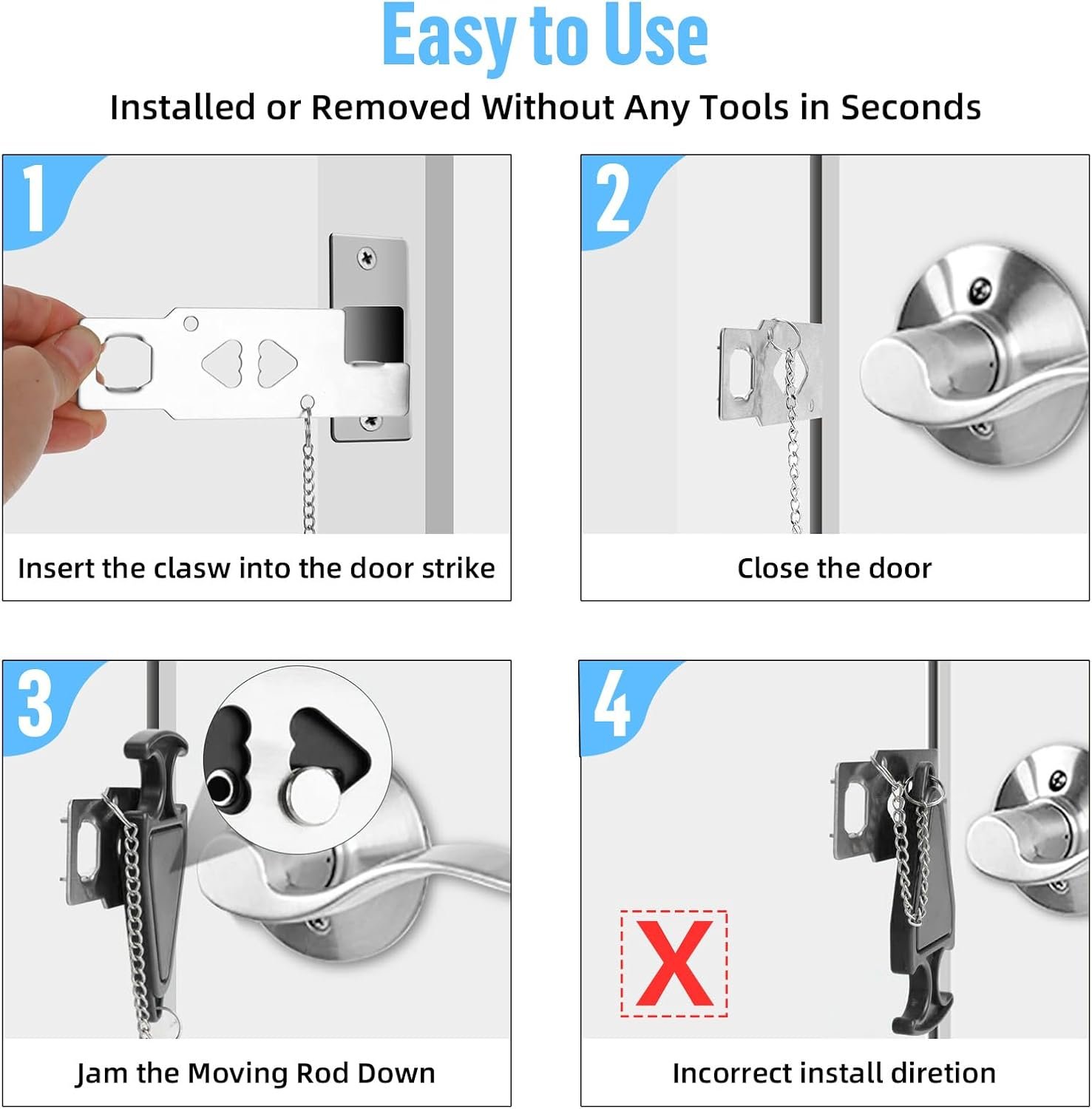 Upgraded Portable Door Lock & Door Stop Alarm, TOW... - Image 6