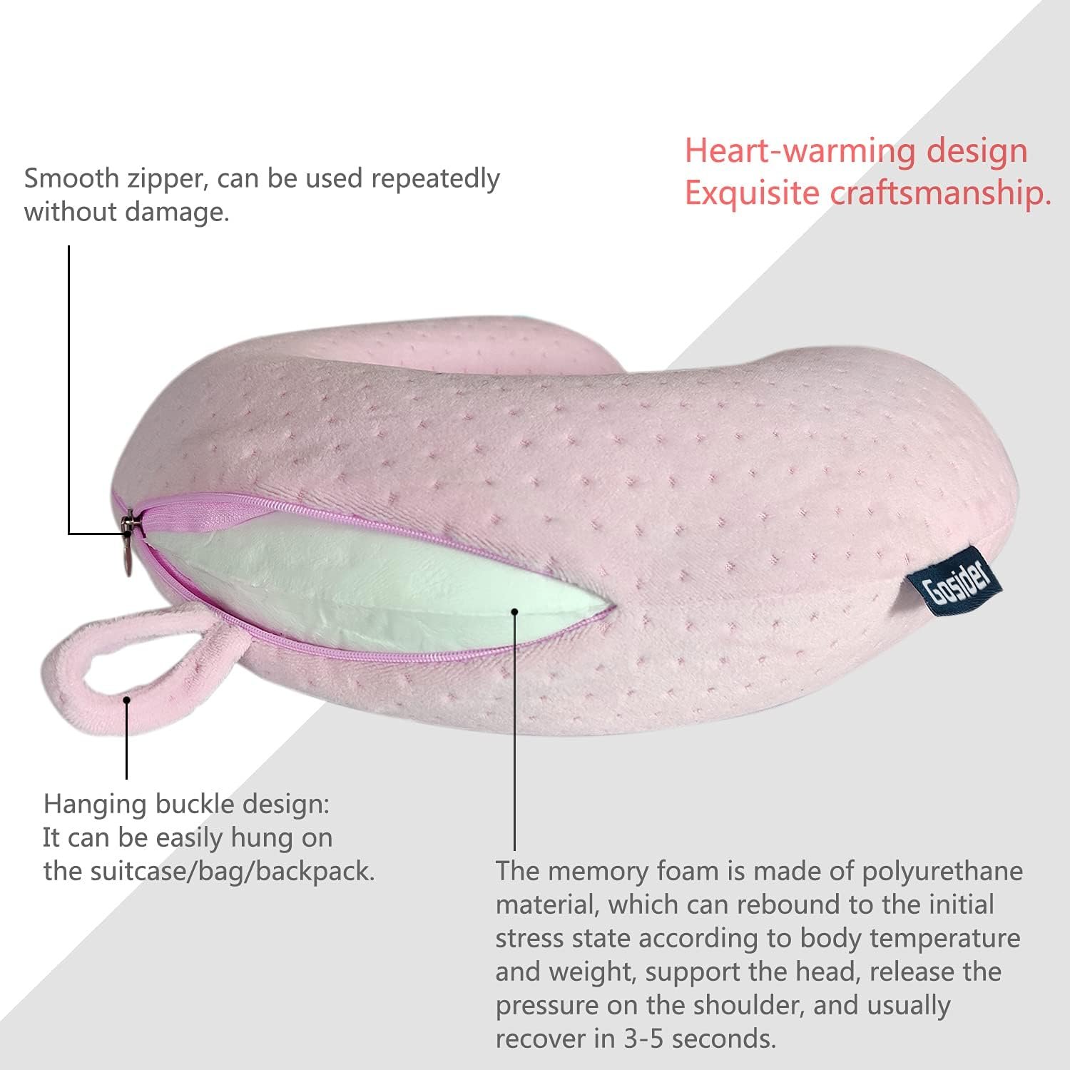 Neck Pillows for Sleeping Travel Pink Travel Pillo... - Image 5