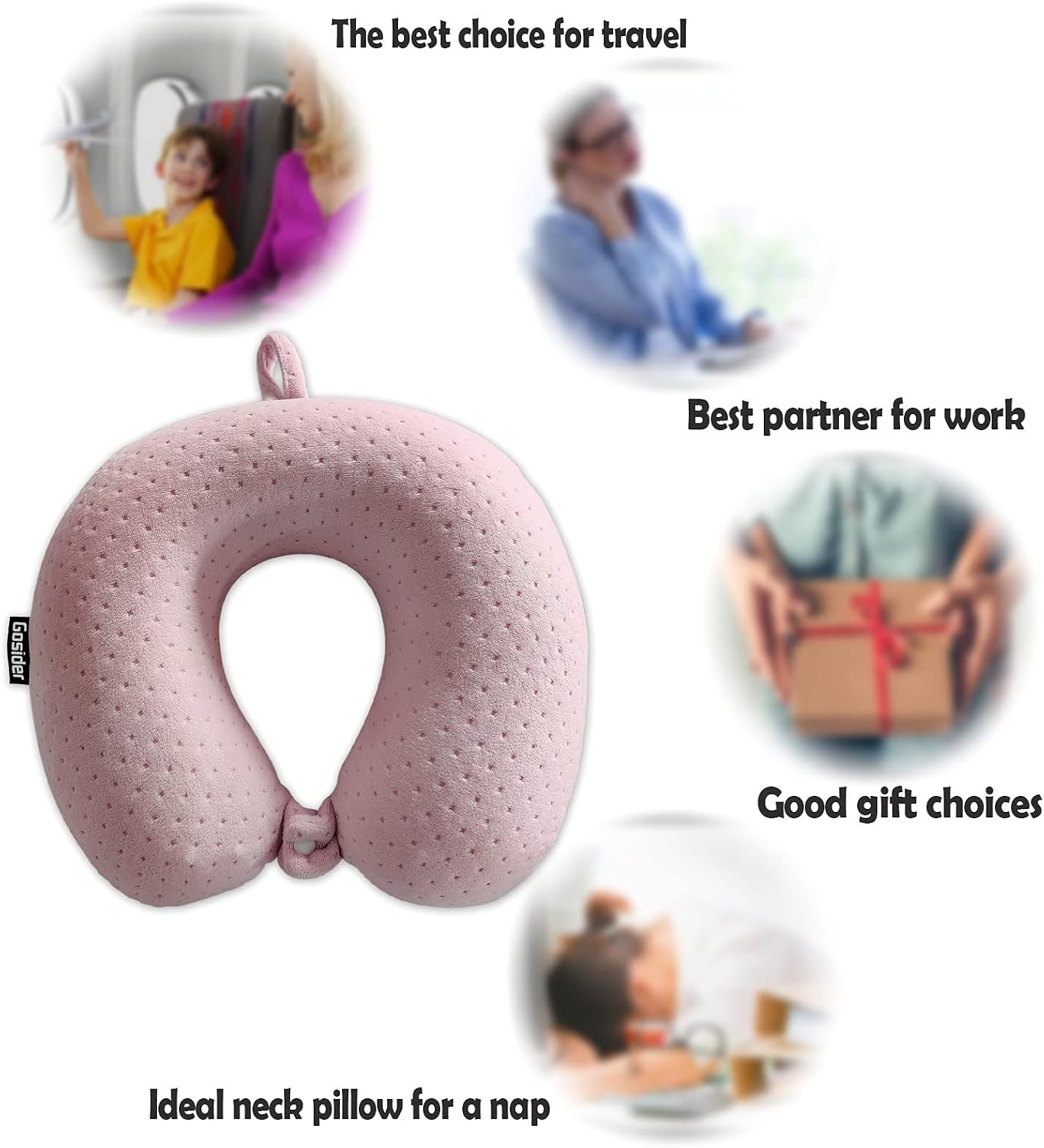 Neck Pillows for Sleeping Travel Pink Travel Pillo... - Image 6