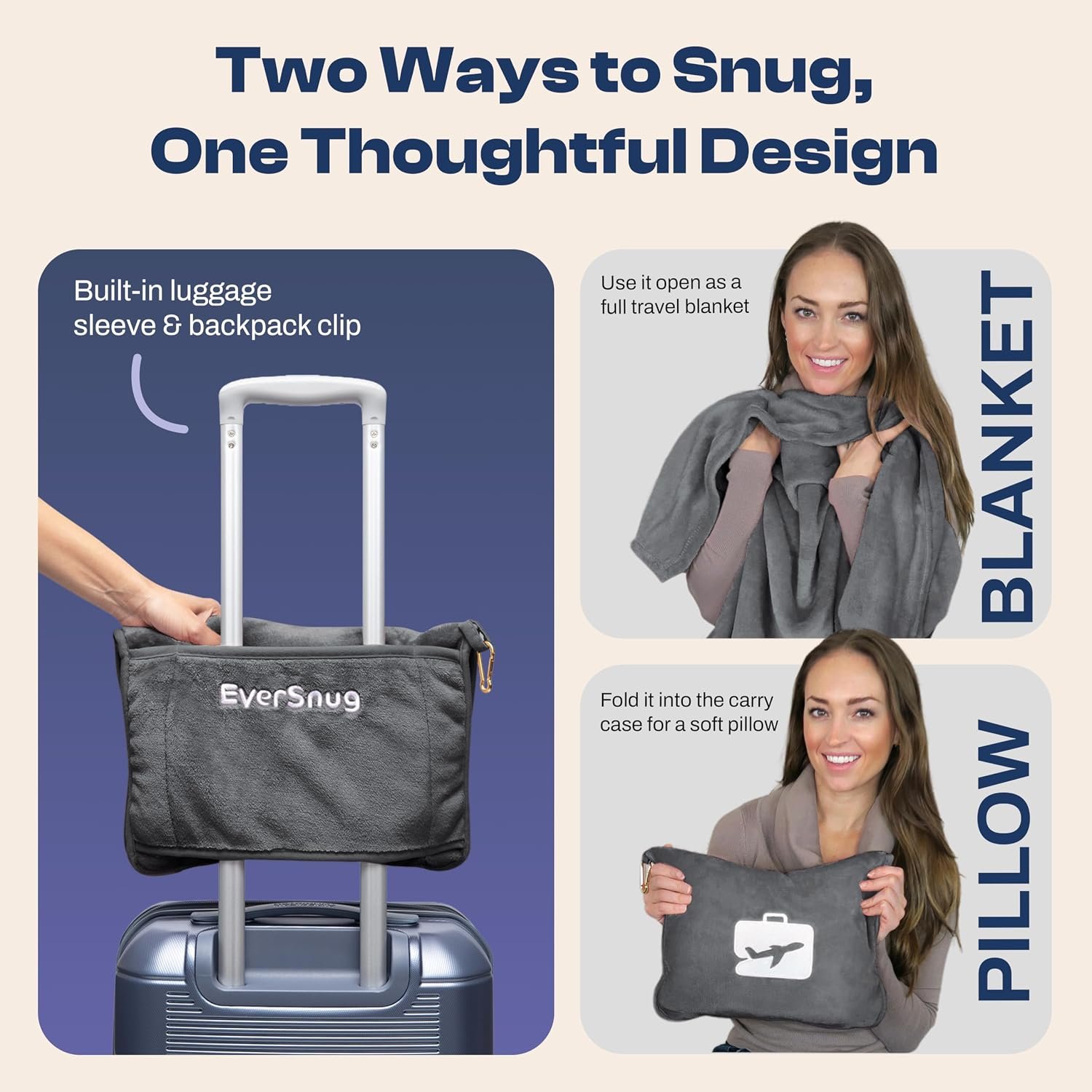 EverSnug Travel Blanket and Pillow - Premium Soft ... - Image 3