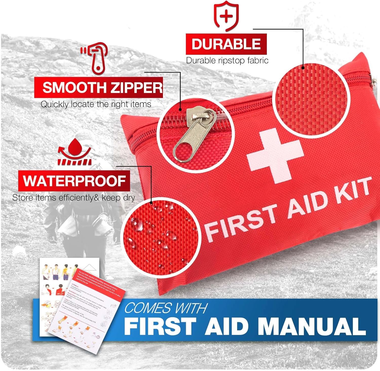 First Aid Kit for Home Car Travel 107 Piece Emerge... - Image 5