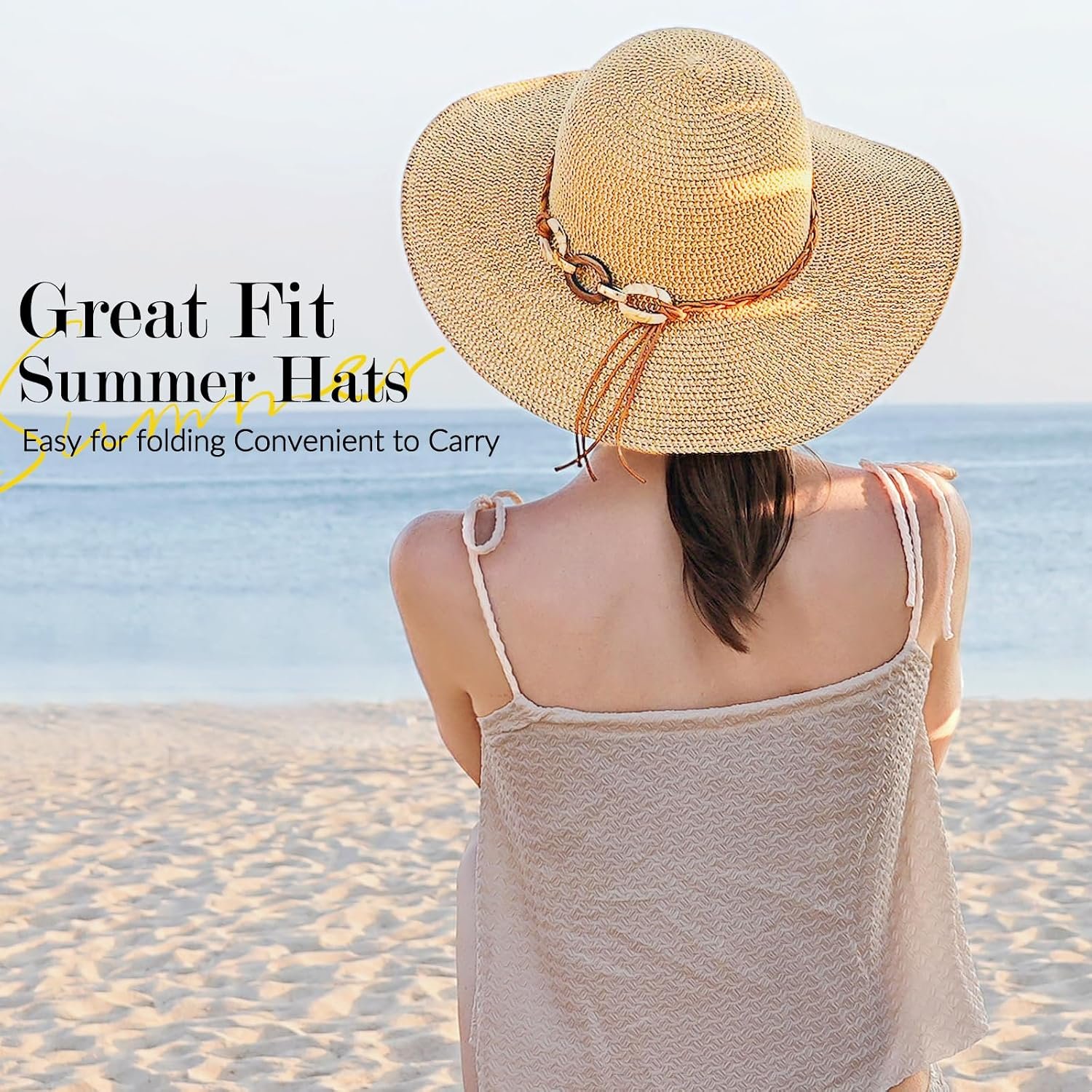 Tavaleu Beach Hat Foldable Wide Brim UV Protection... - Image 8