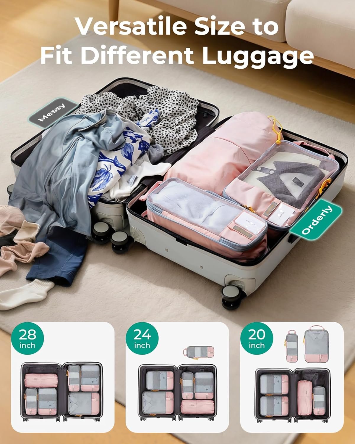 BAGSMART Compression Packing Cubes for Travel Esse... - Image 6