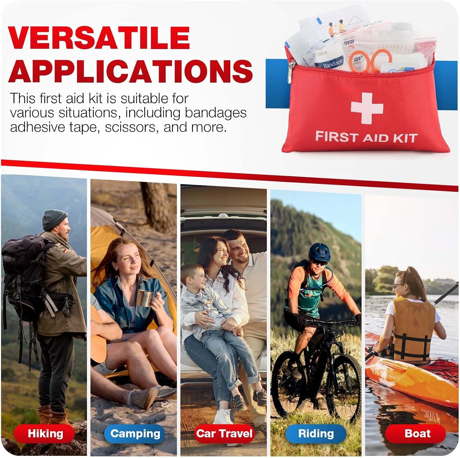 First Aid Kit for Home Car Travel 107 Piece Emerge... - Image 7