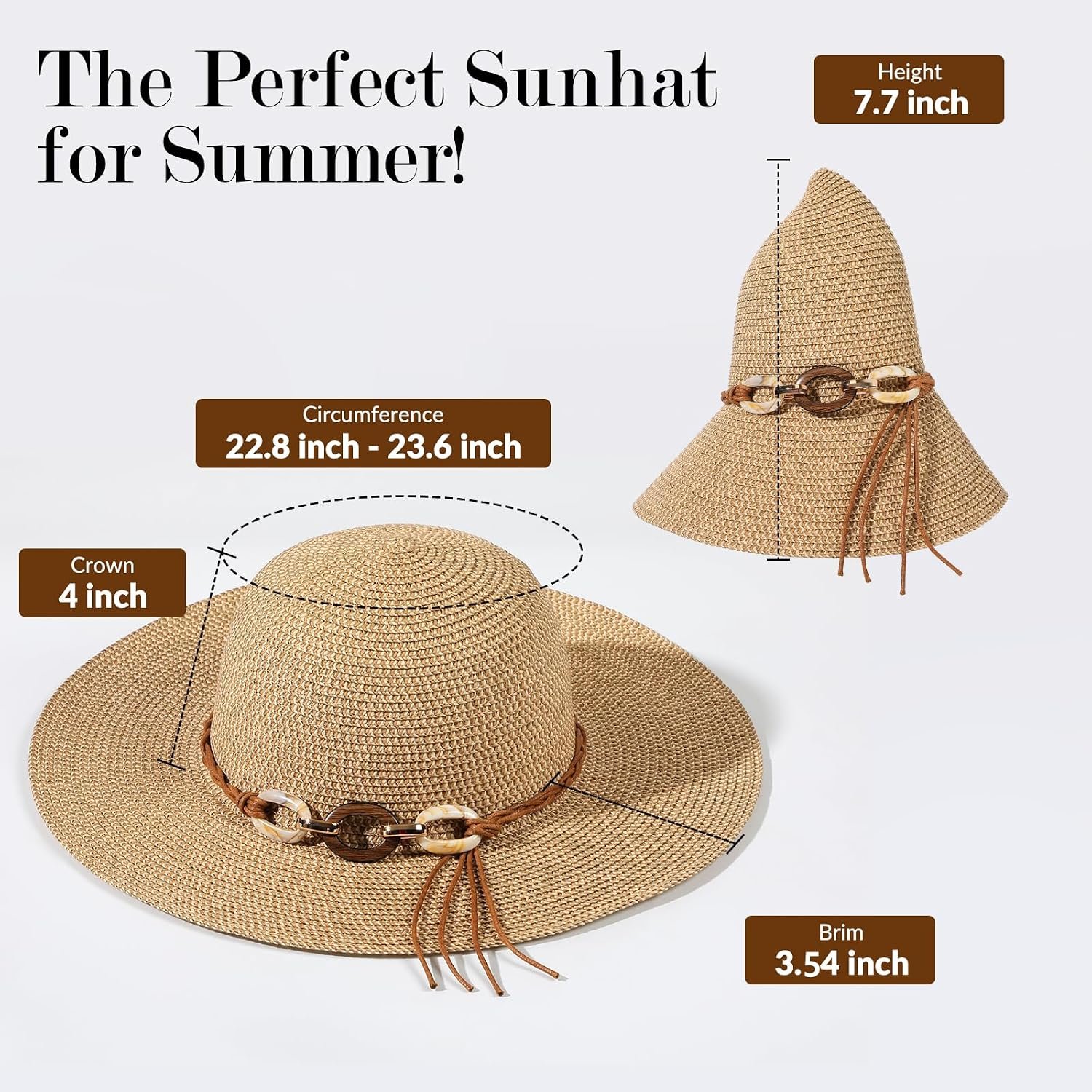Tavaleu Beach Hat Foldable Wide Brim UV Protection... - Image 6